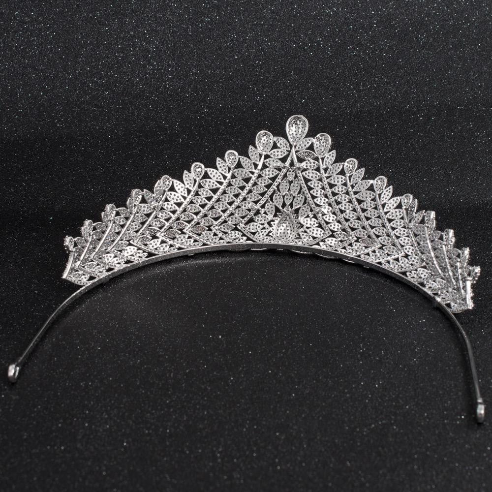 Elegant Cubic Zirconia Wedding Tiara Crown for Brides - Royal Crystal Bridal Headpiece CH10066 | Perfect for Weddings, Prom, Pageants & Special Occasions