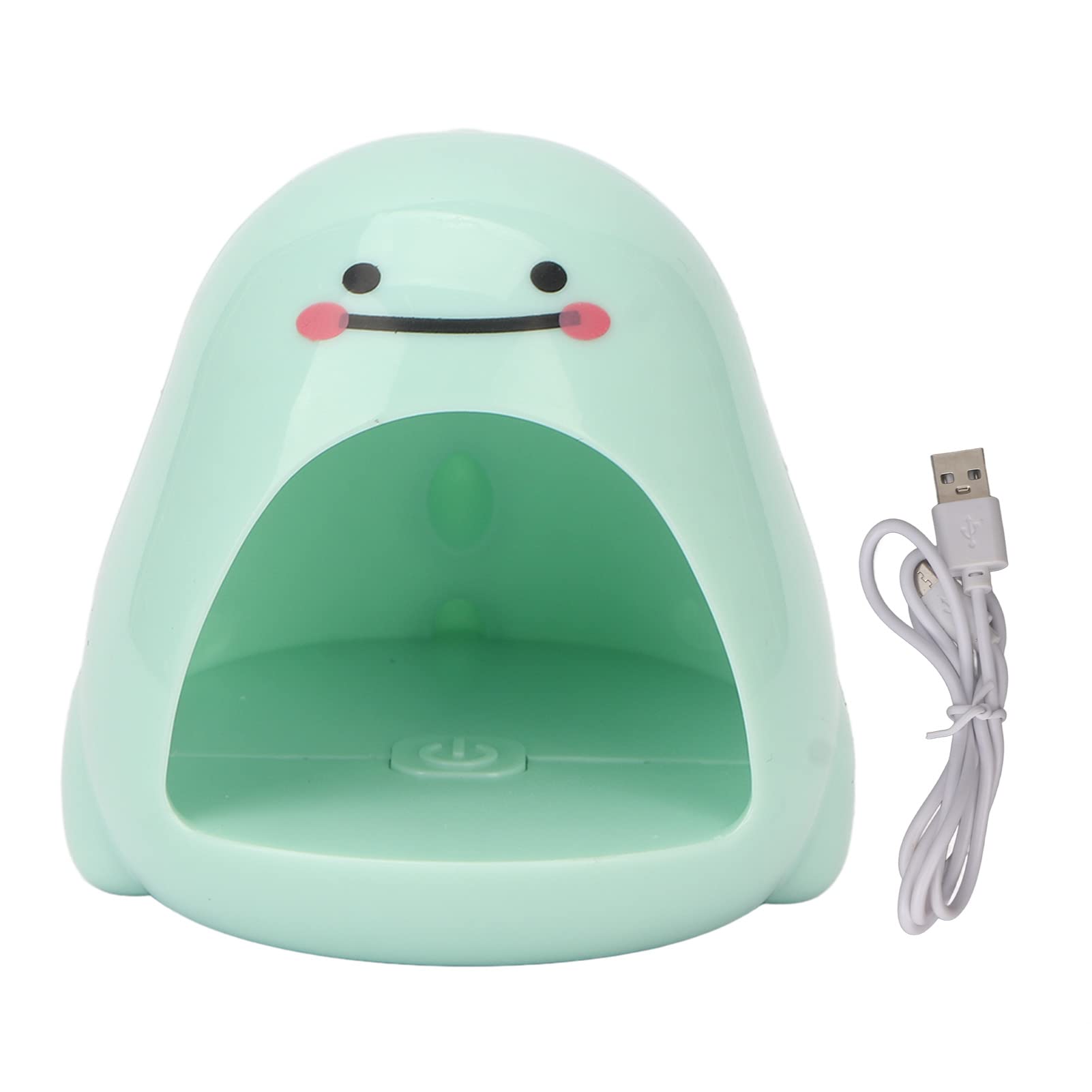 Dinosaur Shaped UV LED Nail Lamp - 4 LED Chips, Fast Curing for Gel Polish, Portable & Mini Design - Perfect for Home & Salon Use (Green)