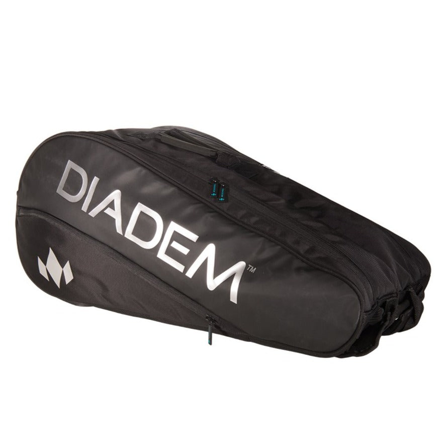 Diadem Nova Tour 9 Pack Tennis Racquet Bag - Black/Chrome | Premium Tennis Gear for Players & Coaches | Perfect for Tournaments, Practice & Travel