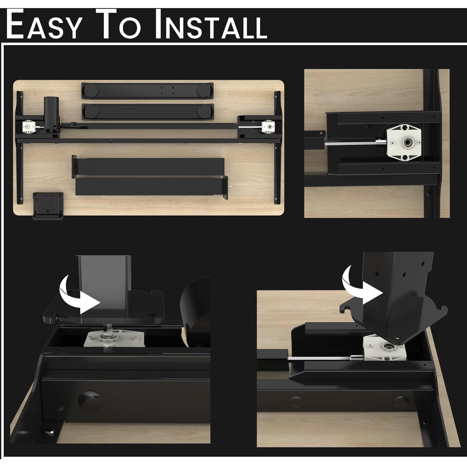 Hanover 47x24 Inch Electric Height Adjustable Standing Desk with Memory Presets - Ergonomic Sit Stand Workstation for Home Office, Gaming & Study - Easy Assembly Modern Design in Natural/Black Finish
