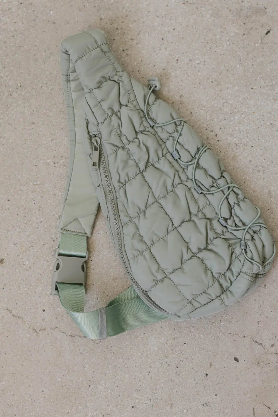 Stylish Aliyah Quilted Sling Bag in Sage Green - Perfect for Travel, Shopping & Everyday Use