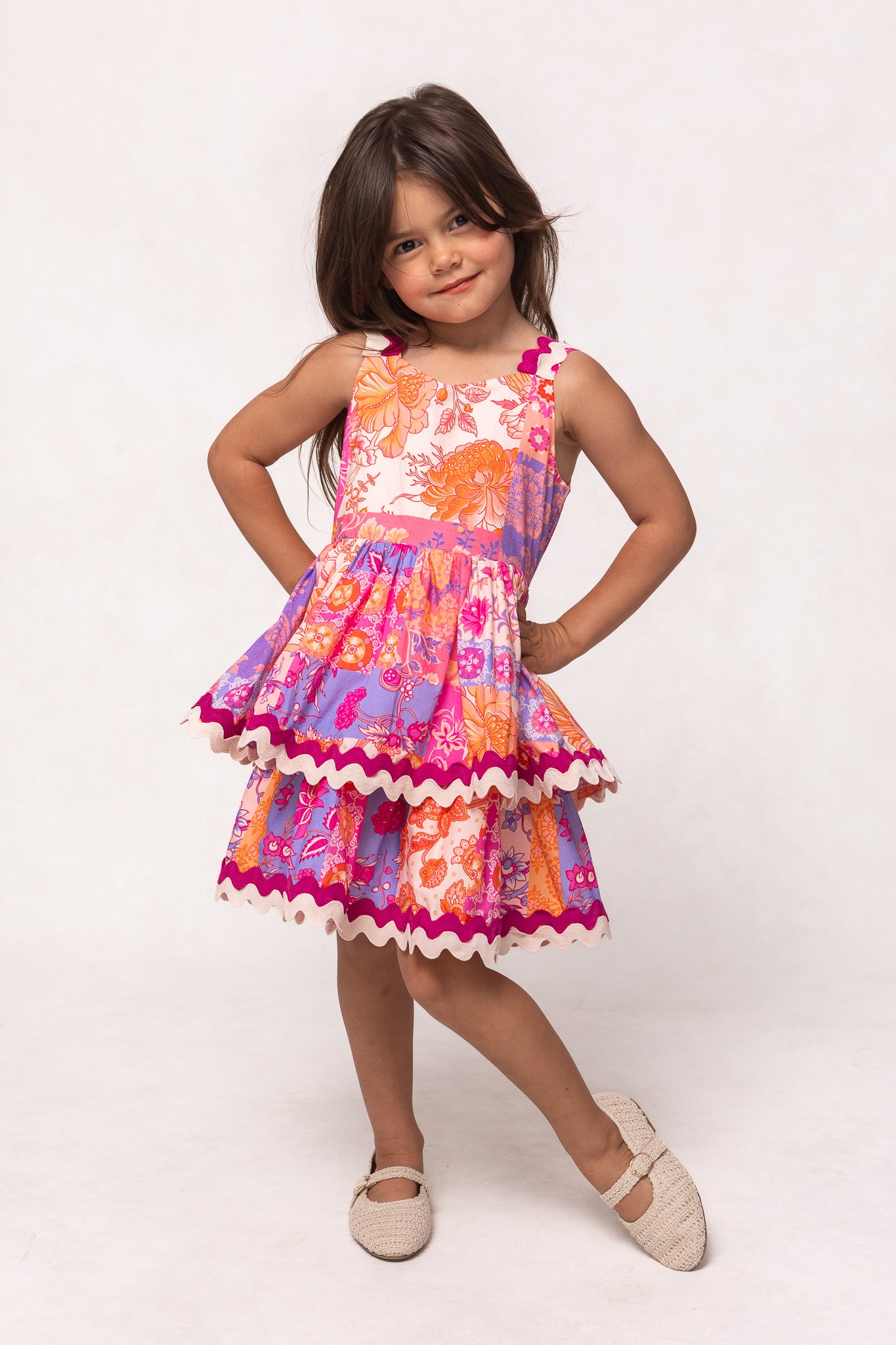 Mini Tessa Dress in Pink Floral Tile - Women's Flowy Summer Dress for Beach, Vacation & Date Night