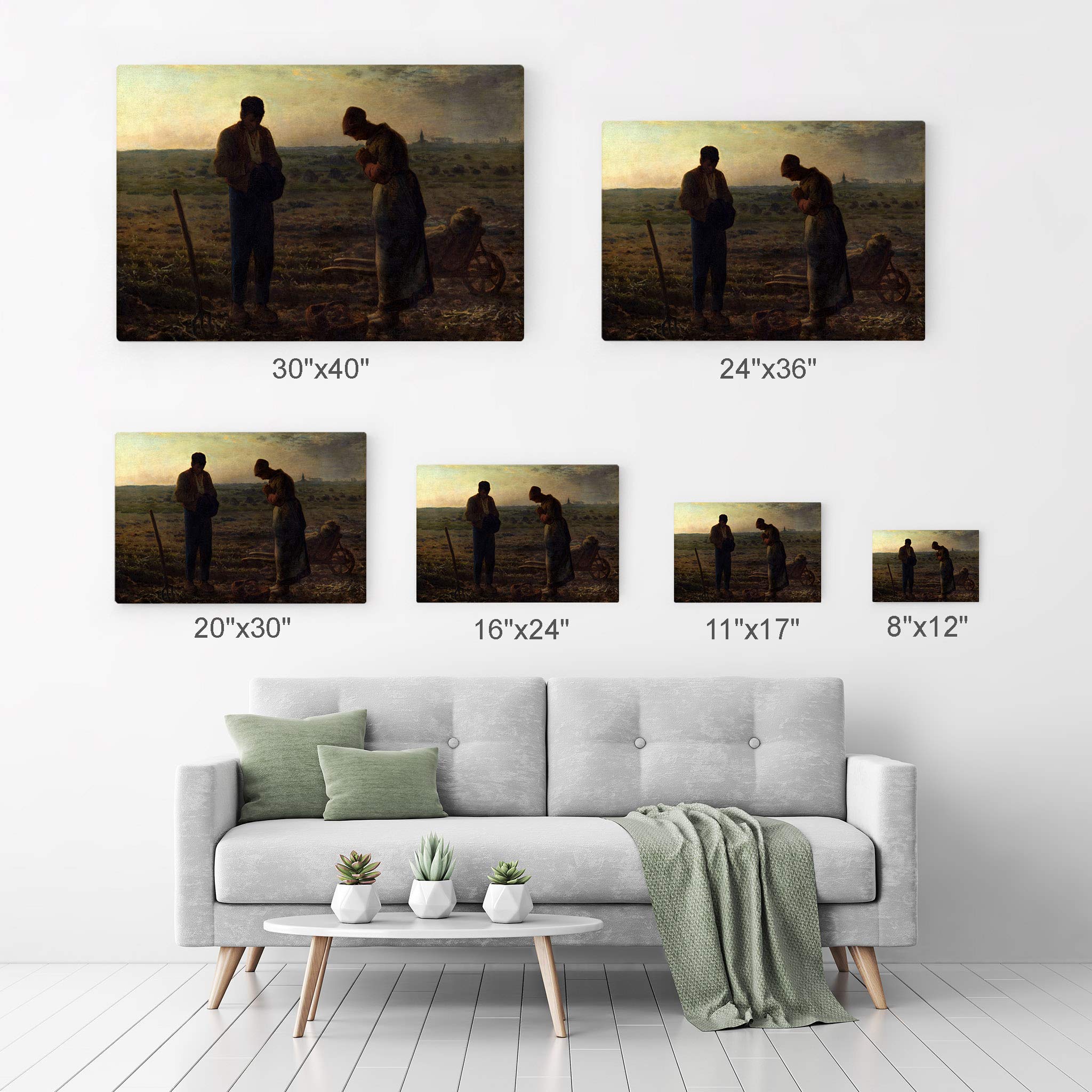 Jean-Francois Millet The Angelus Classic Art Reproduction - Premium Metal Wall Art Print 20x30 | Famous Oil Painting Home Decor | Ready to Hang | Made in USA | Perfect for Living Room, Bedroom & Office Decor