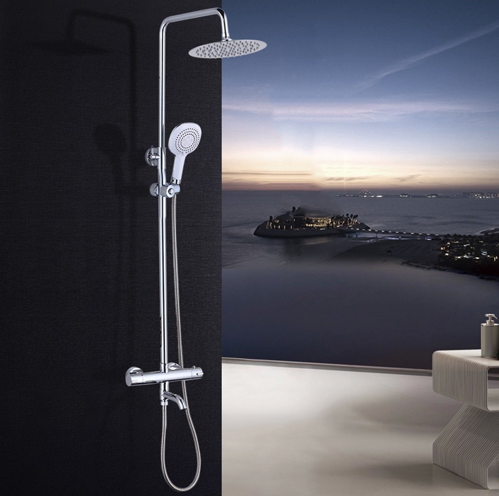 Premium Cqq Shower Set - Constant Temperature Faucet with Hot & Cold Water Control - Durable Copper Shower Device for Bathroom & Spa Relaxation
