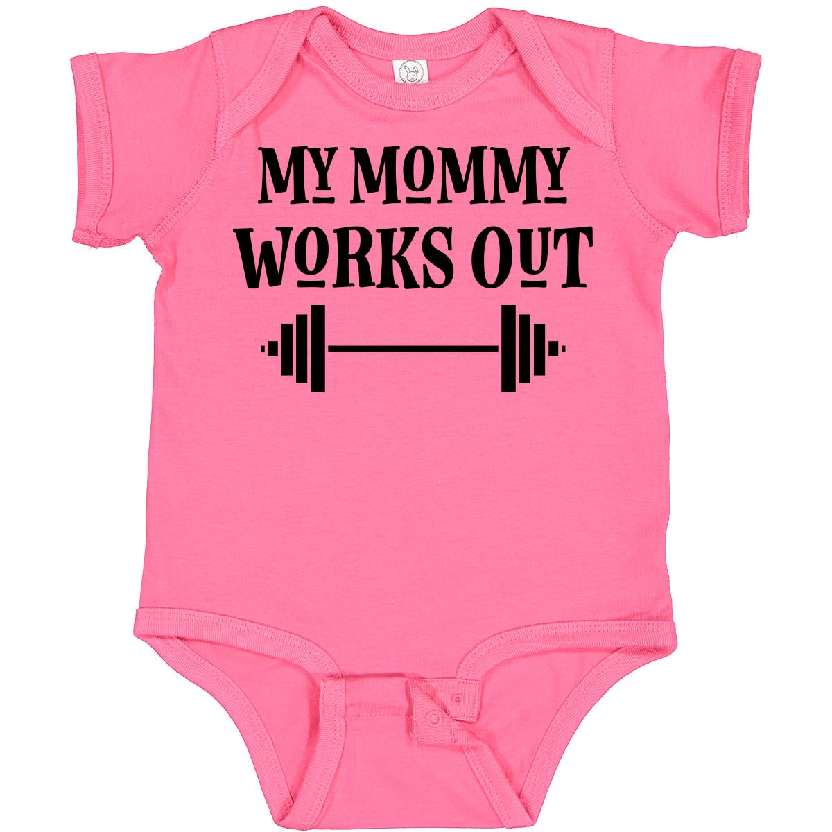 Inktastic Exercise My Mommy Works Out Baby Bodysuit - Cute Workout-Themed Infant Onesie for Active Moms | Perfect for Gym, Yoga & Mother's Day Gifts