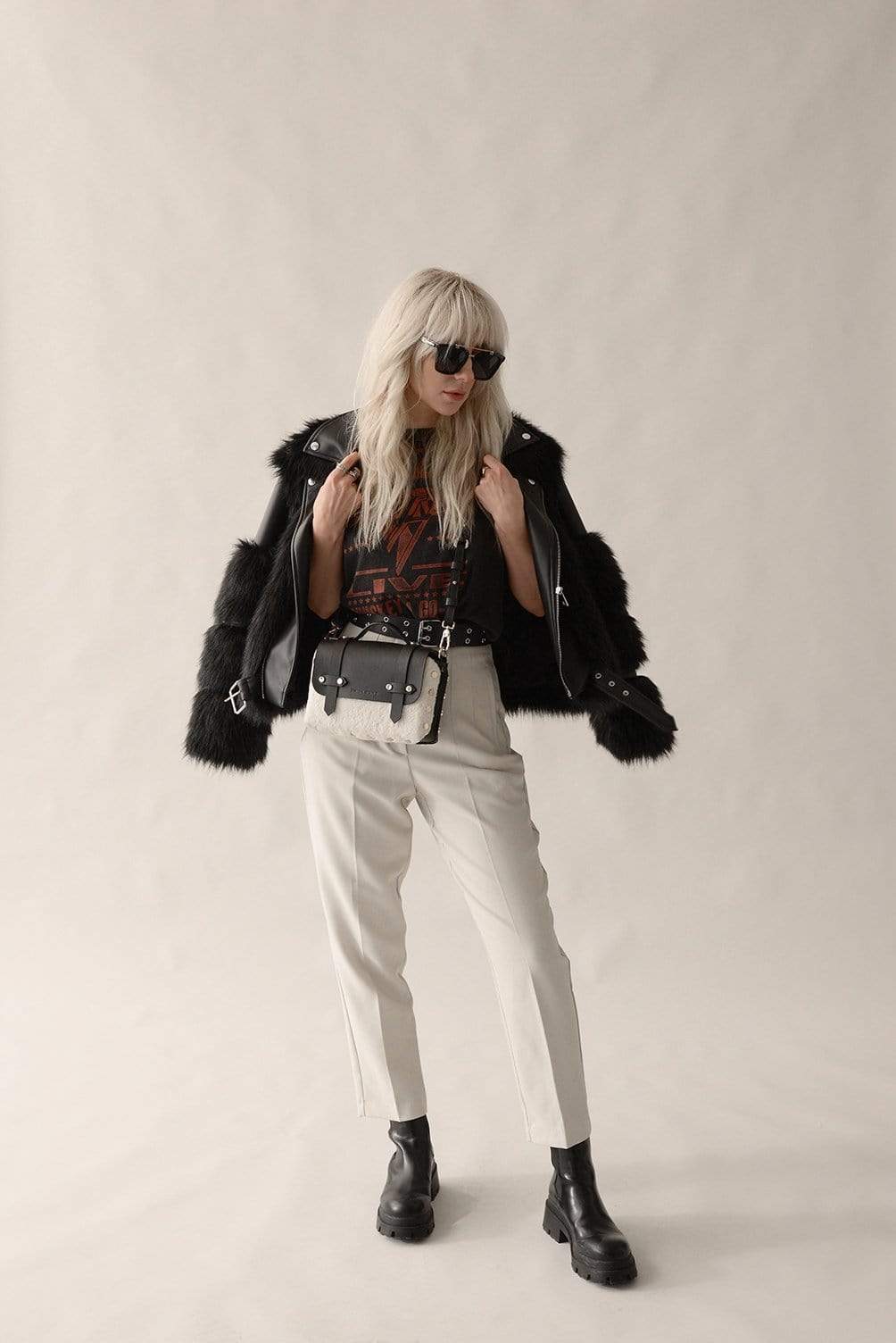 The WEEK/END Vegan Shearling Crossbody Bag - Stylish & Cruelty-Free Shoulder Purse for Women | Perfect for Travel, Shopping & Everyday Use