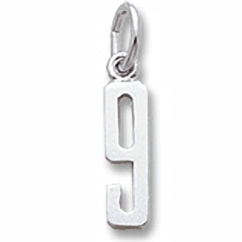 Number 9 Charm for Jewelry Making - Sterling Silver Pendant for Bracelets & Necklaces - Perfect for Birthdays, Anniversaries and Personalized Gifts