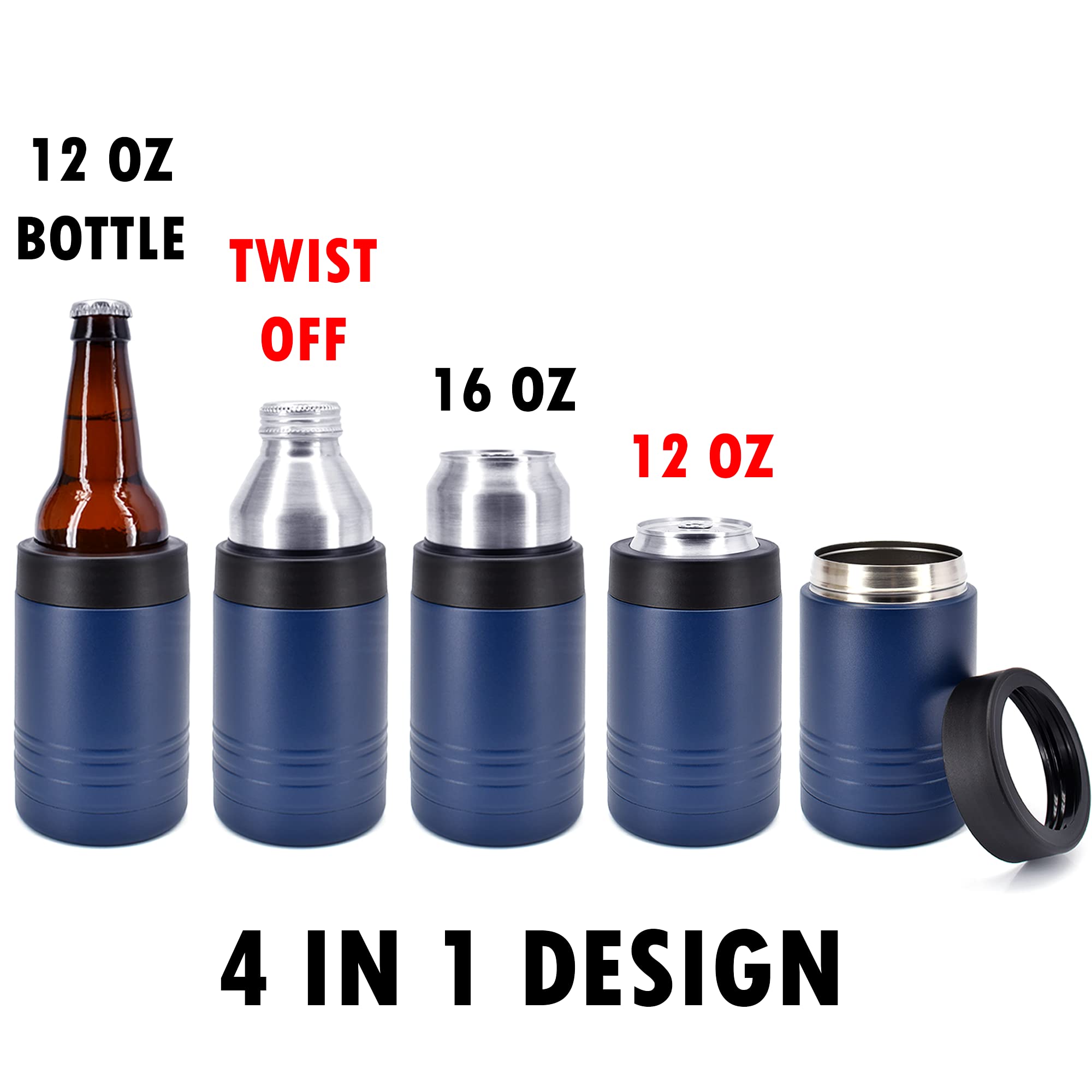 Clear Water Home Goods - 24-Pack 12 oz Stainless Steel Vacuum Insulated Bottles | Double Wall Thermal Cups Keep Drinks Cold for 24 Hours | Navy Blue Powder Coated | Perfect for Camping, Office & Outdoor Activities