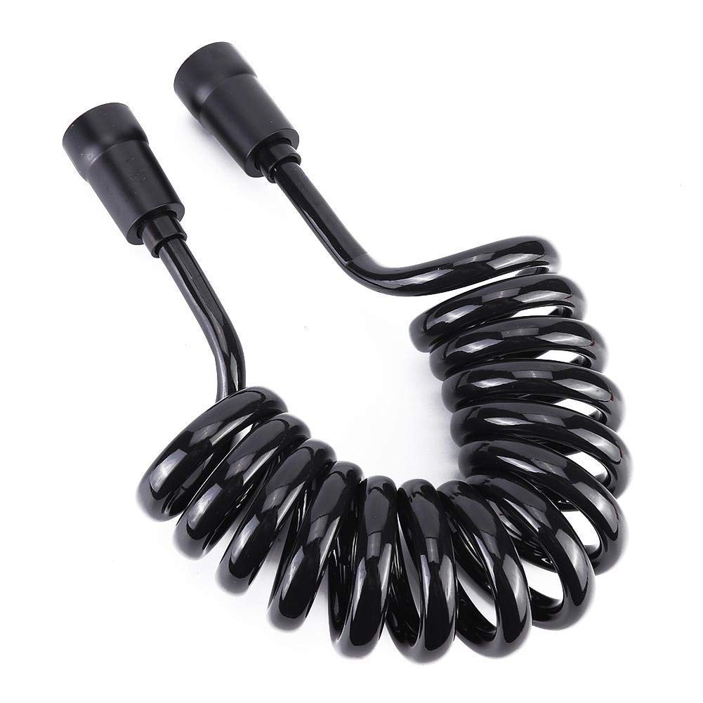 Black Handheld Bidet Sprayer with Spring Tube Hose - PU Toilet Cleaner for Bathroom, Shower & Travel Use - Hygienic Bathroom Accessory for Personal Care and Cleaning