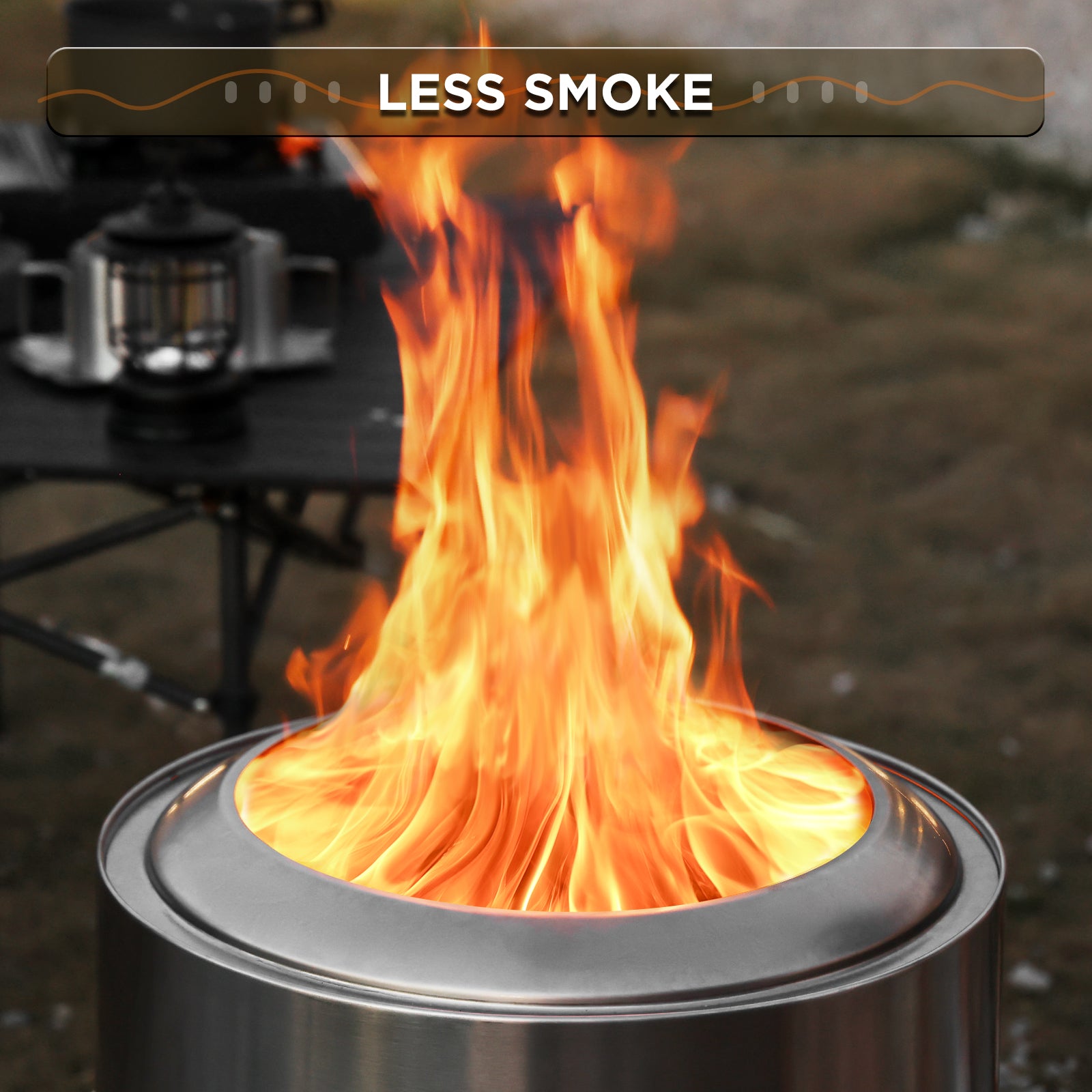 Pluto Smokeless Outdoor Fire Pit - European Style Patio Heater for Backyard, Garden & Camping | Eco-Friendly & Portable Design
