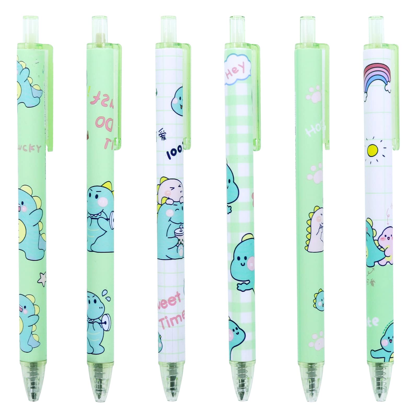 Dinosaur Mechanical Pencils 6-Pack - 2.0mm Cute Cartoon Dino Pencils for Kids Writing & Drawing - Perfect for School, Art Projects & Birthday Party Gifts