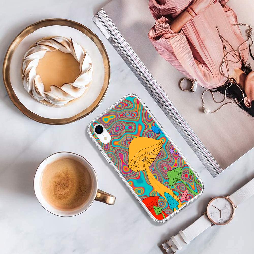 Trippy Psychedelic Mushroom iPhone XR Case - Shockproof TPU Protective Phone Cover with Hippie Magic Art for Women & Girls | Perfect for Music Festivals, Boho Style & Unique Gifts
