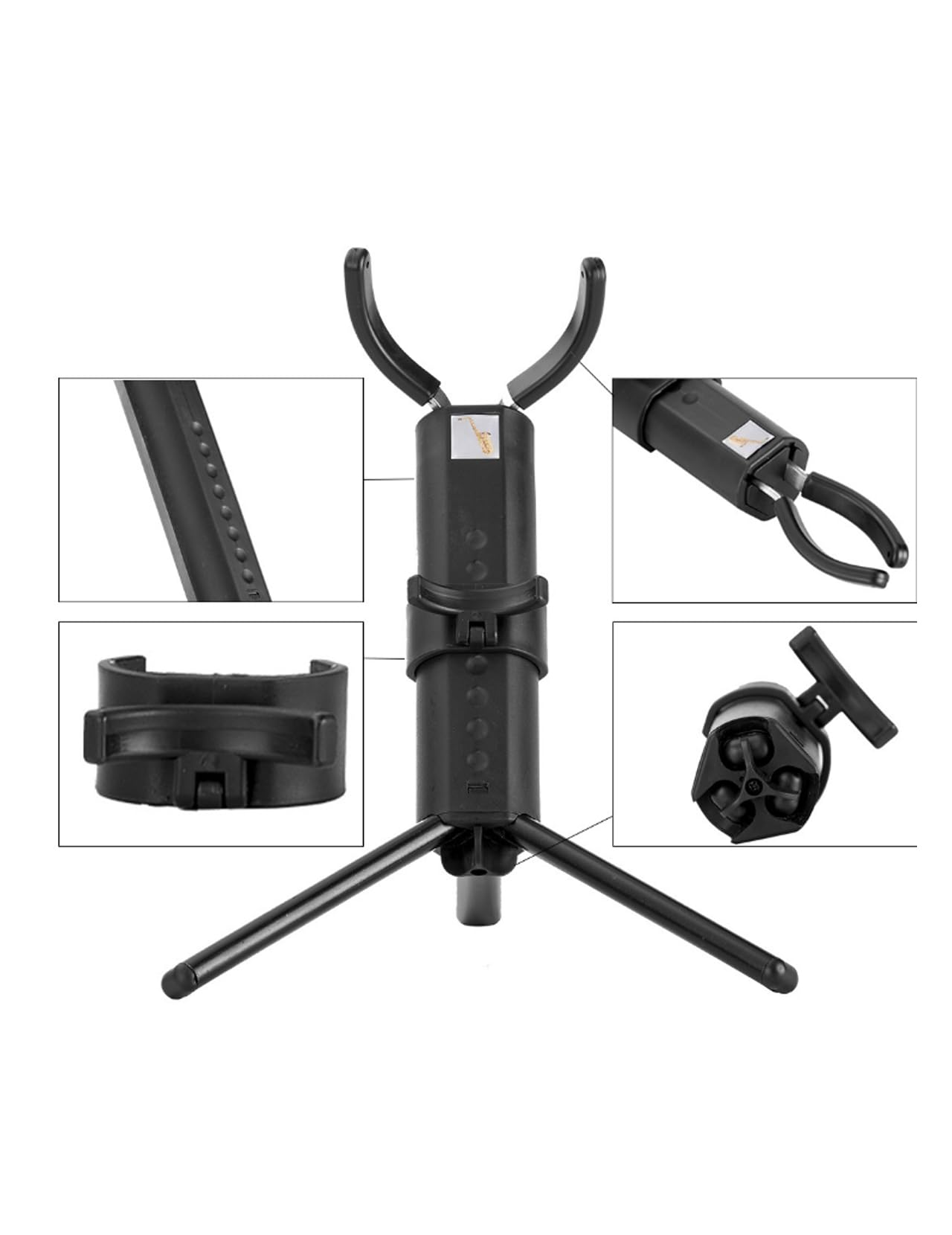 Premium Metal Foldable Saxophone Stand - Telescopic Portable Display Stand for Alto, Tenor & Soprano Saxophones (Hard Plastic + Metal Tube) - Perfect for Home, Studio & Live Performances