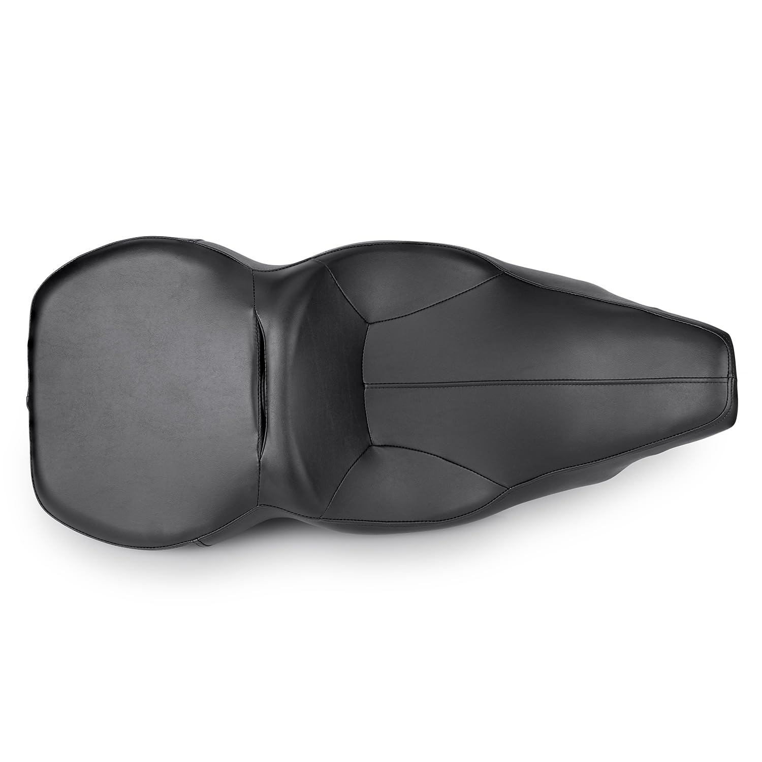 1997-2007 Harley Touring Electra Glide Replacement Seat - Genuine Leather One-Piece 2-Up Pillion Motorcycle Seat for FLHT FLHTC FLHTCU Classic/Standard/Ultra Models - Black Comfort Seat for Rider & Passenger - Perfect for Long Distance Cruising & Road Trips