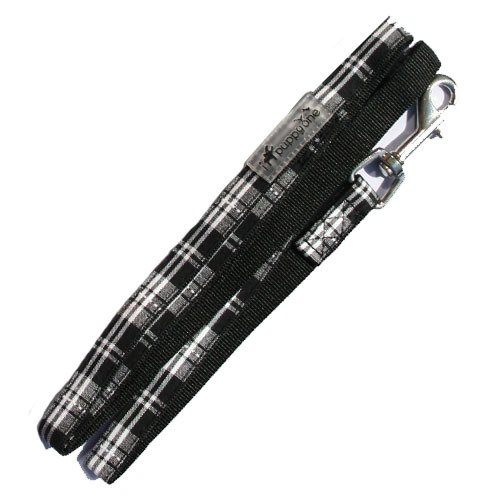 Checker Dog Lead - Black - Small Size | Durable Nylon Dog Leash for Small Dogs | Perfect for Walking, Training & Outdoor Adventures