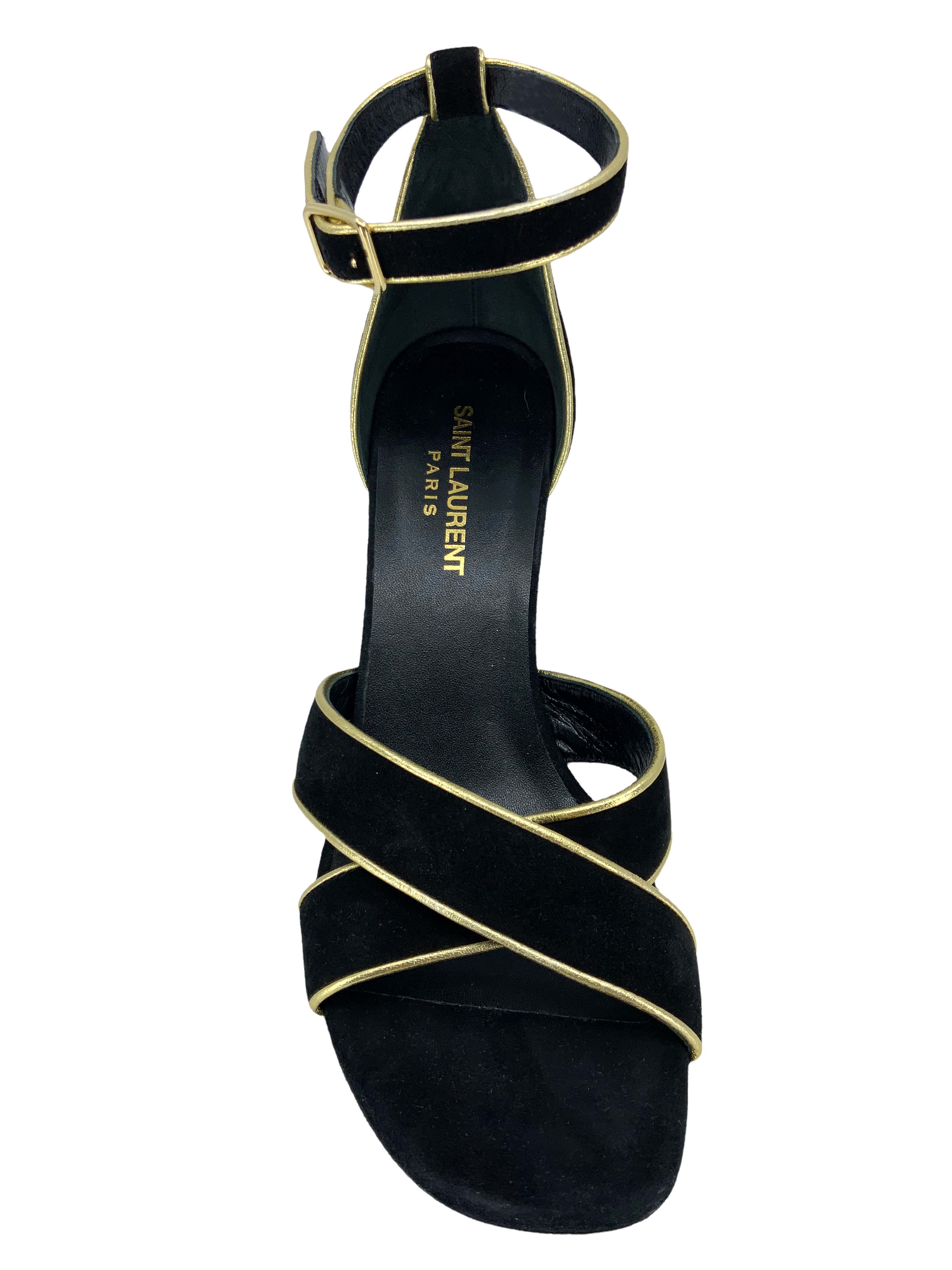 Saint Laurent Suede Ankle Strap Sandals for Women - Size 8 | Luxury Designer Shoes for Summer, Weddings & Special Occasions