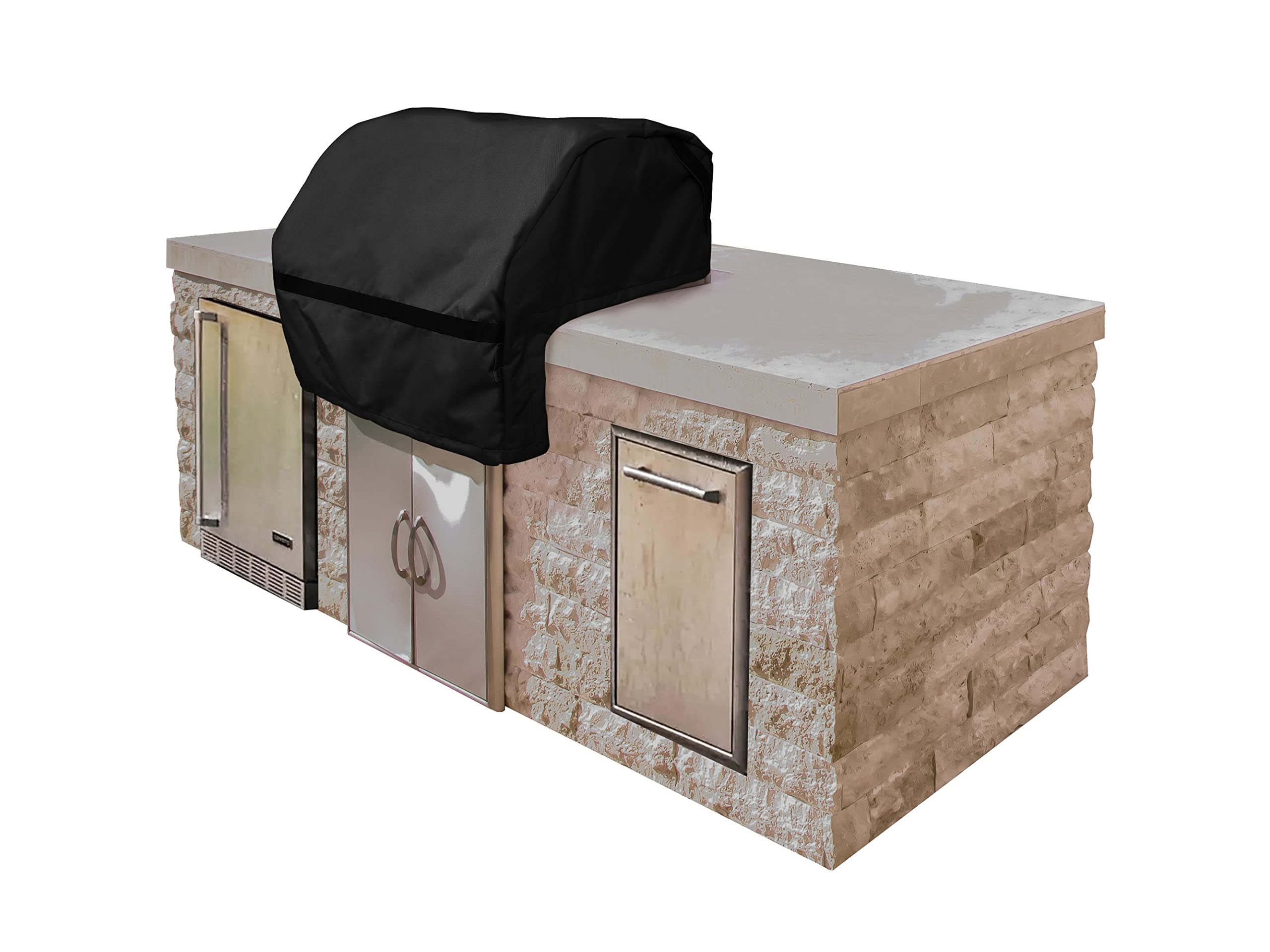 Premium Built-in Grill Cover - Heavy Duty Weatherproof Polyester with Drawcord Hem - Fits 42