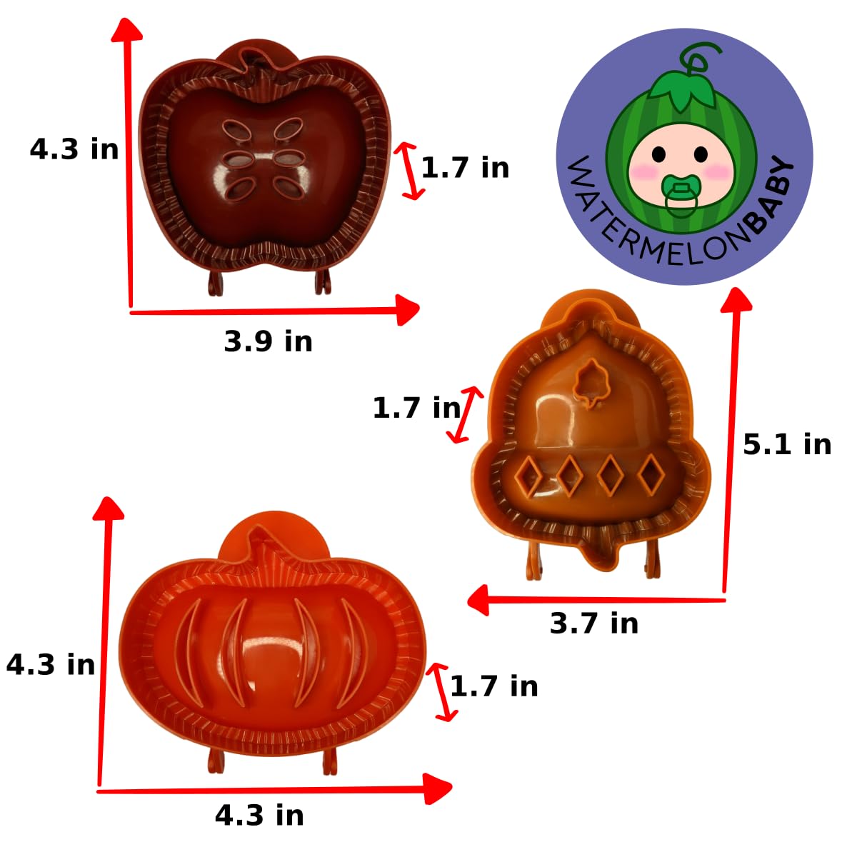 3 Pack Mini Hand Pie Maker Set - Apple, Acorn & Pumpkin Shaped Pie Press, Dough Cutter for Homemade Empanadas, Pocket Pies & Cookies | Perfect for Holiday Baking, Party Snacks & Kids Lunchbox Treats