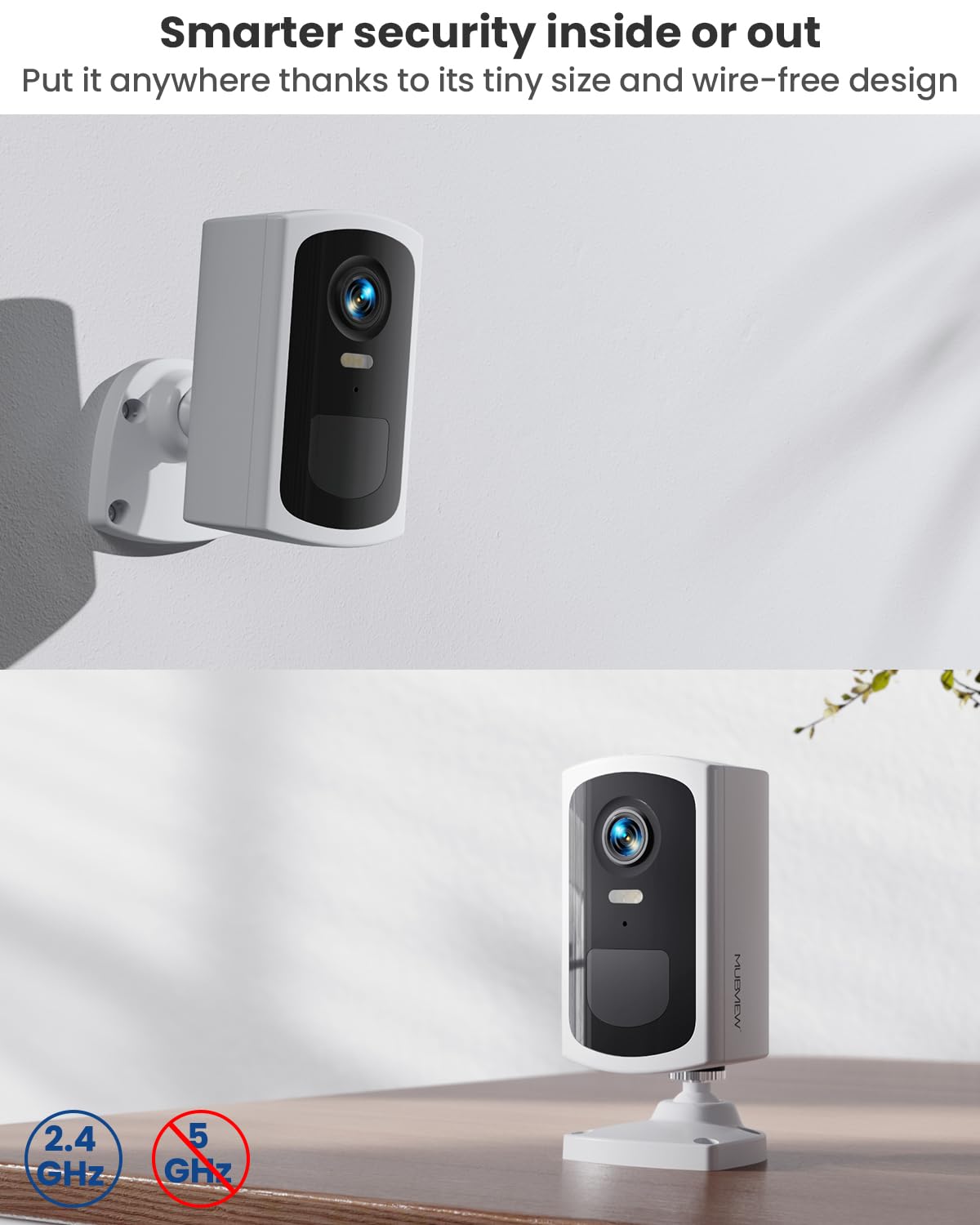 2 Pack MUBVIEW Wireless Outdoor Security Cameras - 2K HD Battery Powered WiFi Home Camera with Spotlight, Siren, AI Motion Detection & 2-Way Talk for Indoor/Outdoor Use - Ideal for Home, Garage, Yard & Business Surveillance