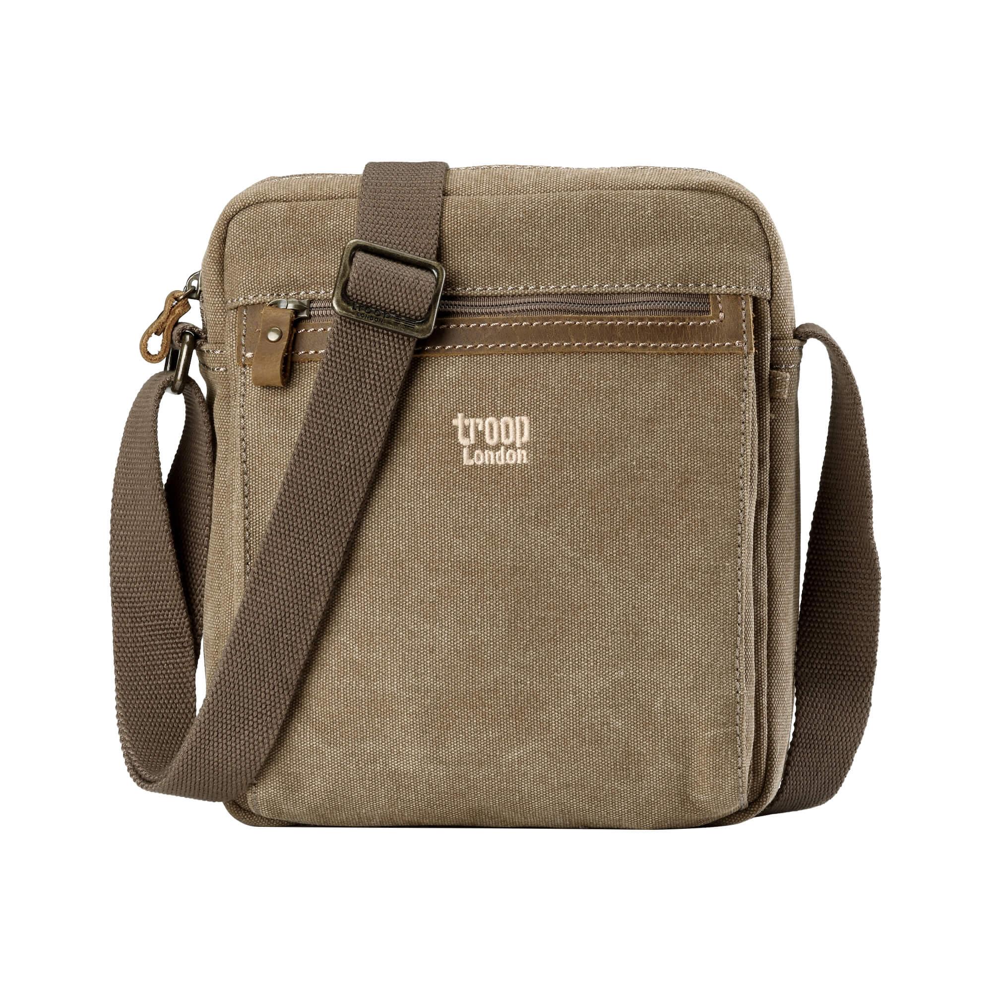 Troop London Classic Canvas Crossbody Bag for Men & Women - Stylish & Durable Shoulder Bag for Travel, Work & Everyday Use