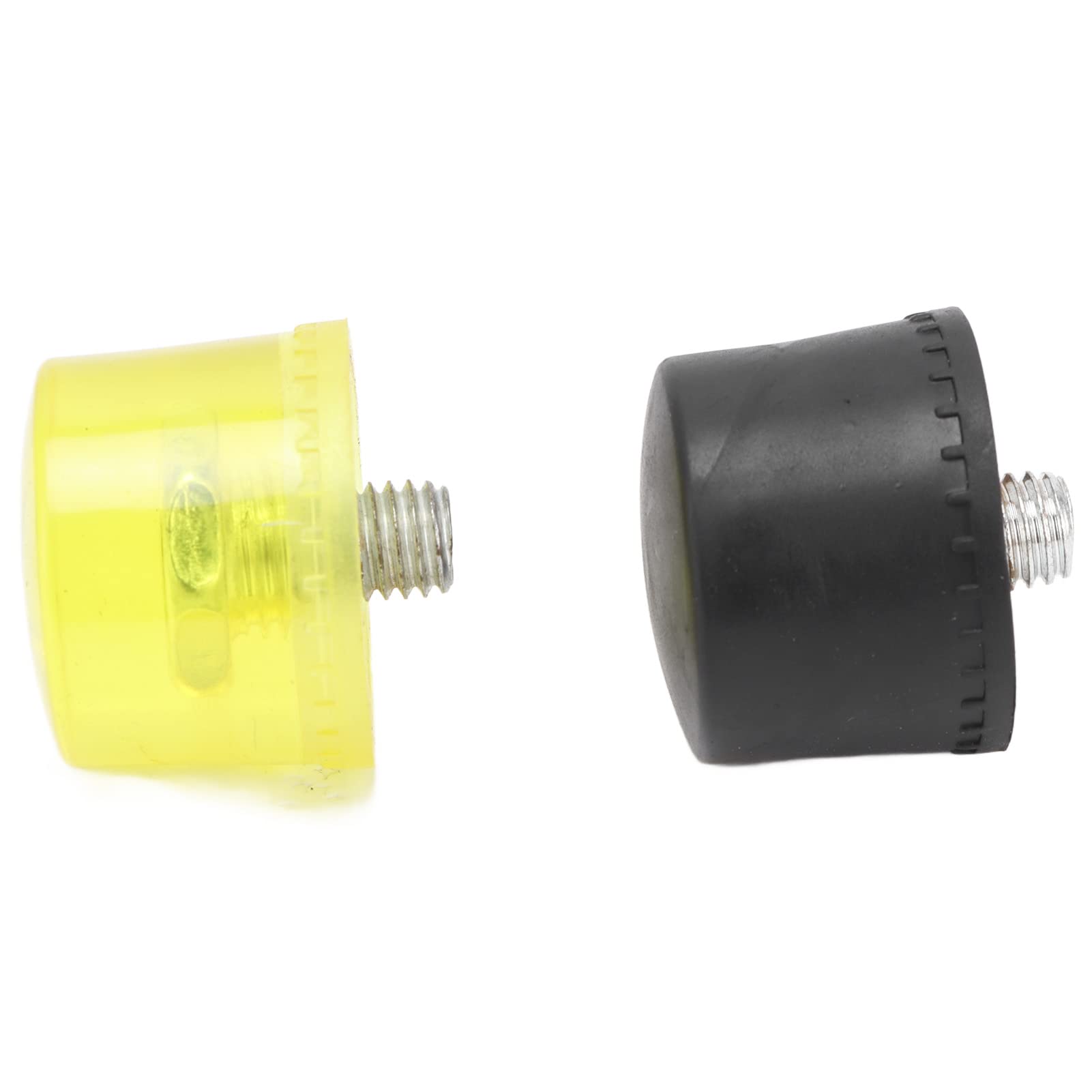 2-Pack Rubber Hammer Replacement Heads - 35mm Diameter Striking Tips for Mallet Accessories (Yellow & Black) - Ideal for Woodworking, Auto Repair & DIY Projects