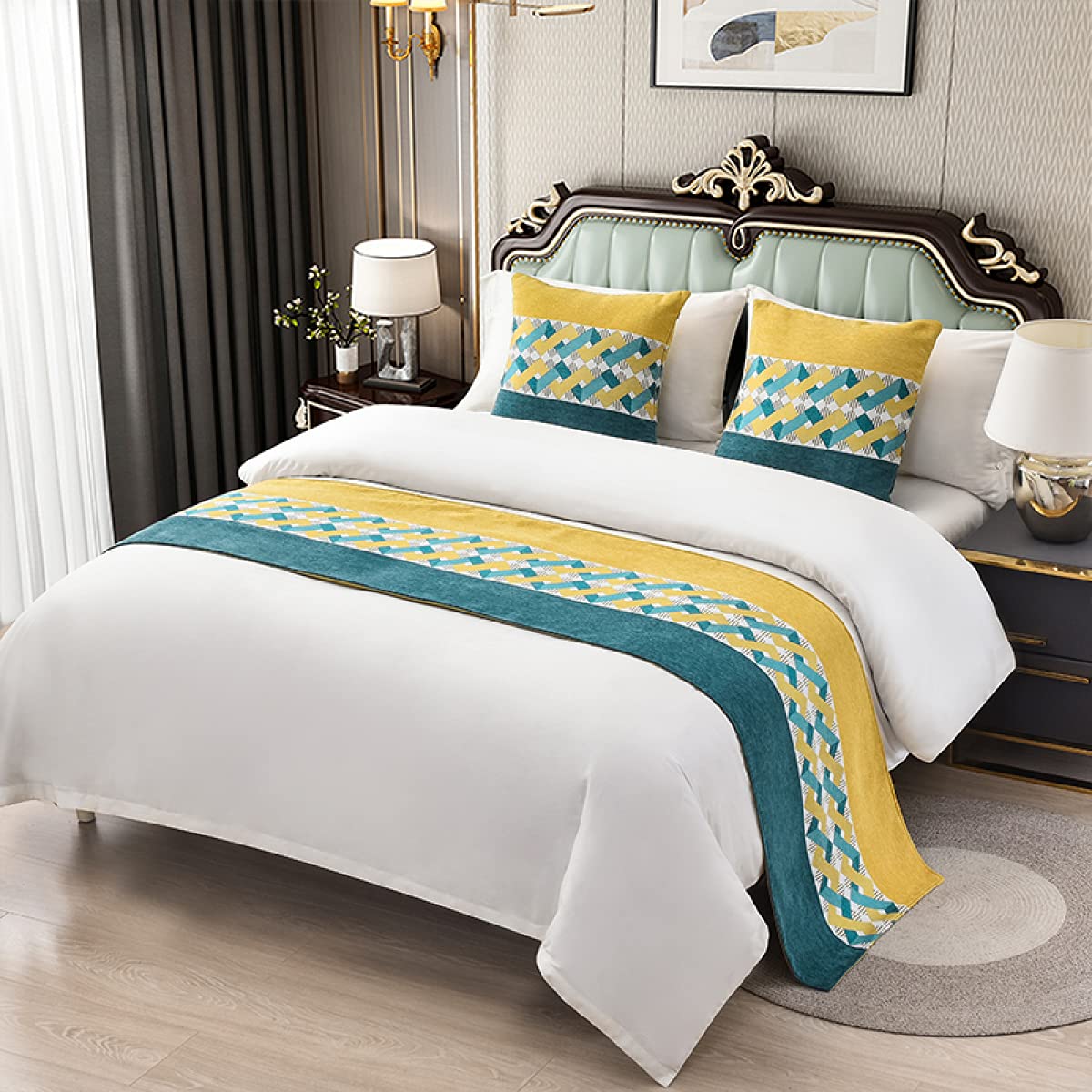 Luxury Hotel Bedding Bed Runners & Scarves - Elegant Bed Decor Cover for Twin, Queen & King Size Beds - Perfect for Foot of Bed, Sofa or Couch Decoration - Home & Hotel Decor Essentials