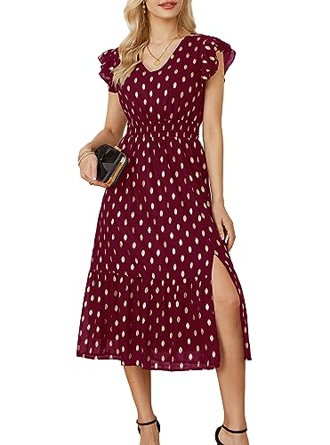 Wine Red-gold Dots