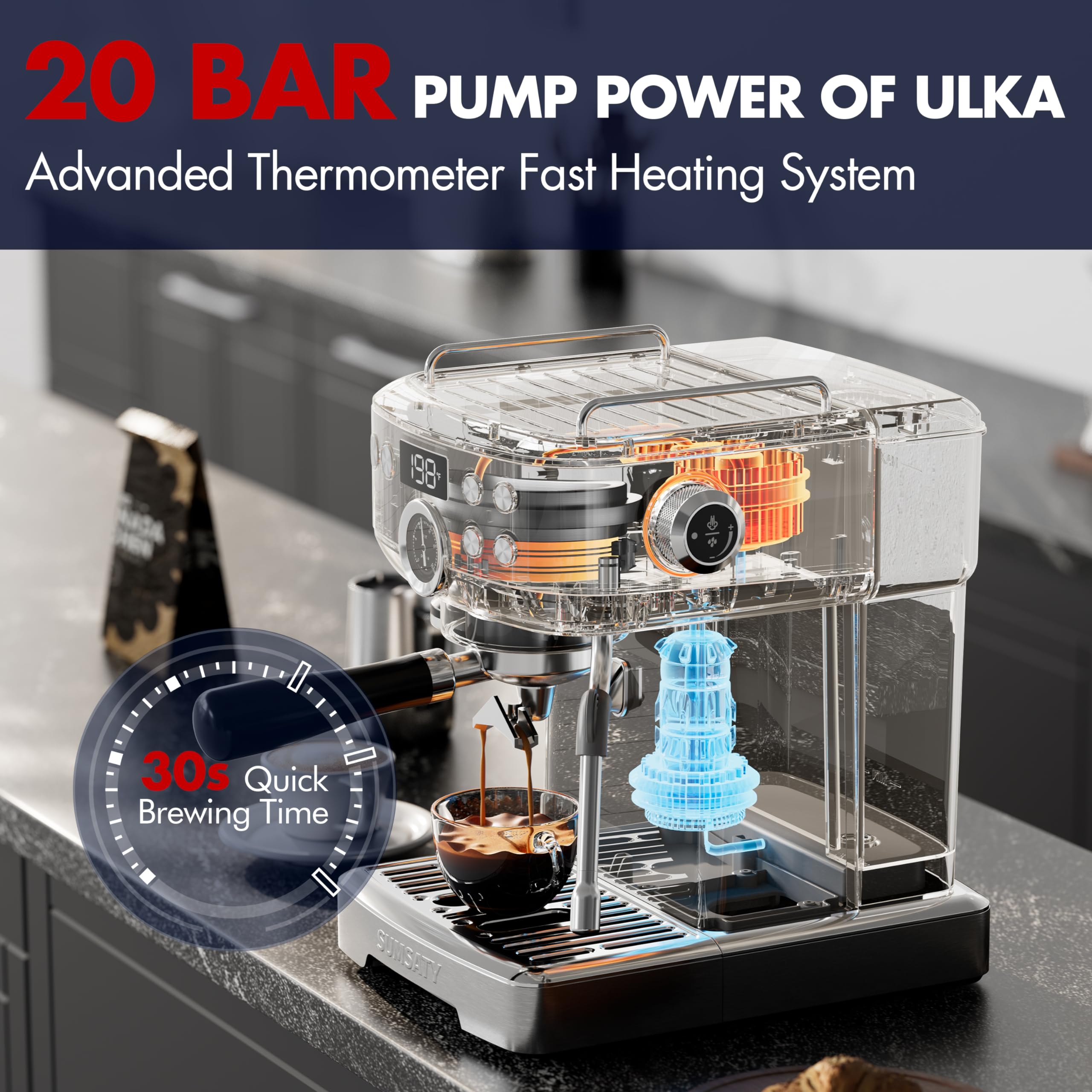 Premium Stainless Steel Espresso Machine with Milk Frother - 20 Bar Pressure, 1.8L Water Tank for Home Baristas - Perfect for Crafting Lattes, Cappuccinos & Macchiatos - Ideal for Coffee Shops, Offices & Gifts