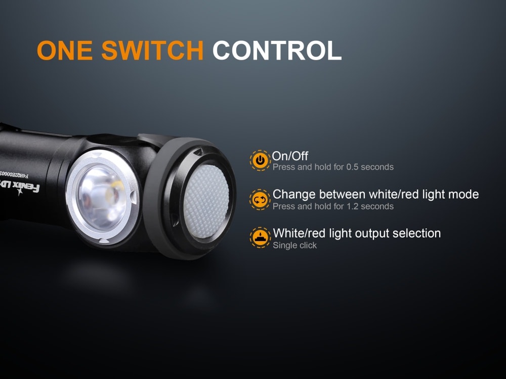 Fenix LD15R Rechargeable Right Angle LED Flashlight - 500 Lumens, IP68 Waterproof for Camping, Hiking & Emergency Use