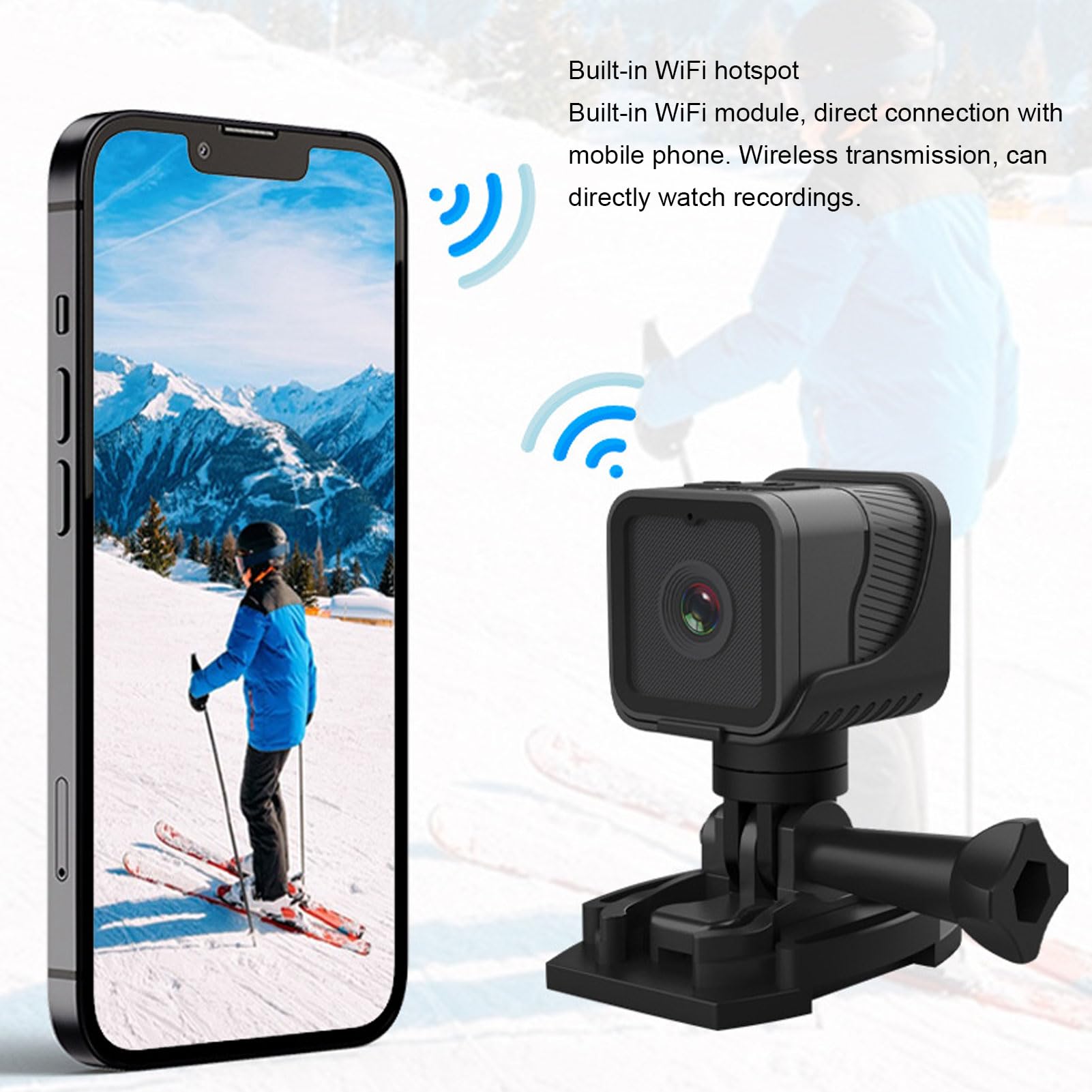 Anti-Shake 1080P Handlebar Bike Camera - 120° Wide Angle Waterproof Action Camera with Loop Recording for Cycling, Motorcycling & Outdoor Sports Adventures