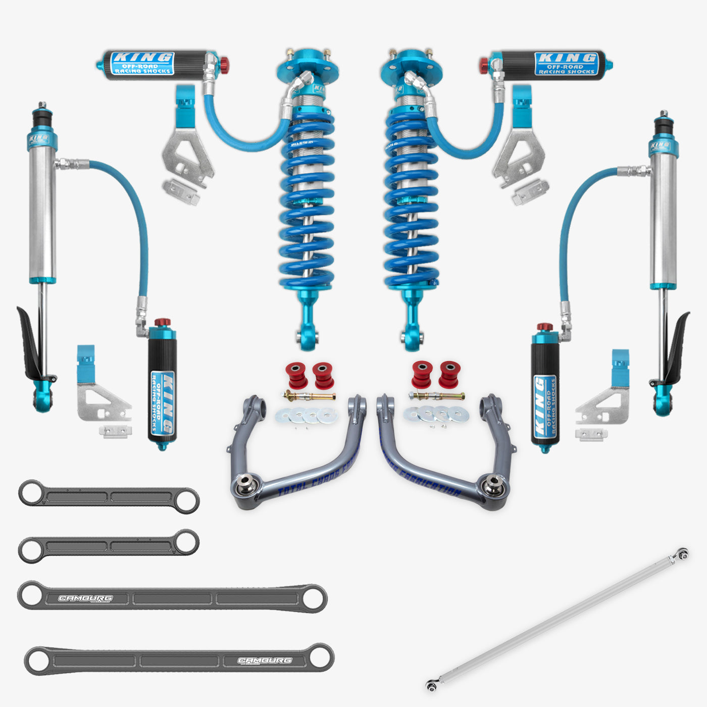 Toyota Tundra King 2.5 RR Coilovers & Rear Shocks with Upper Arms & Trailing Arm Combo Kit for 2022-2025 Models - Off-Road Suspension Upgrade for Enhanced Performance & Durability