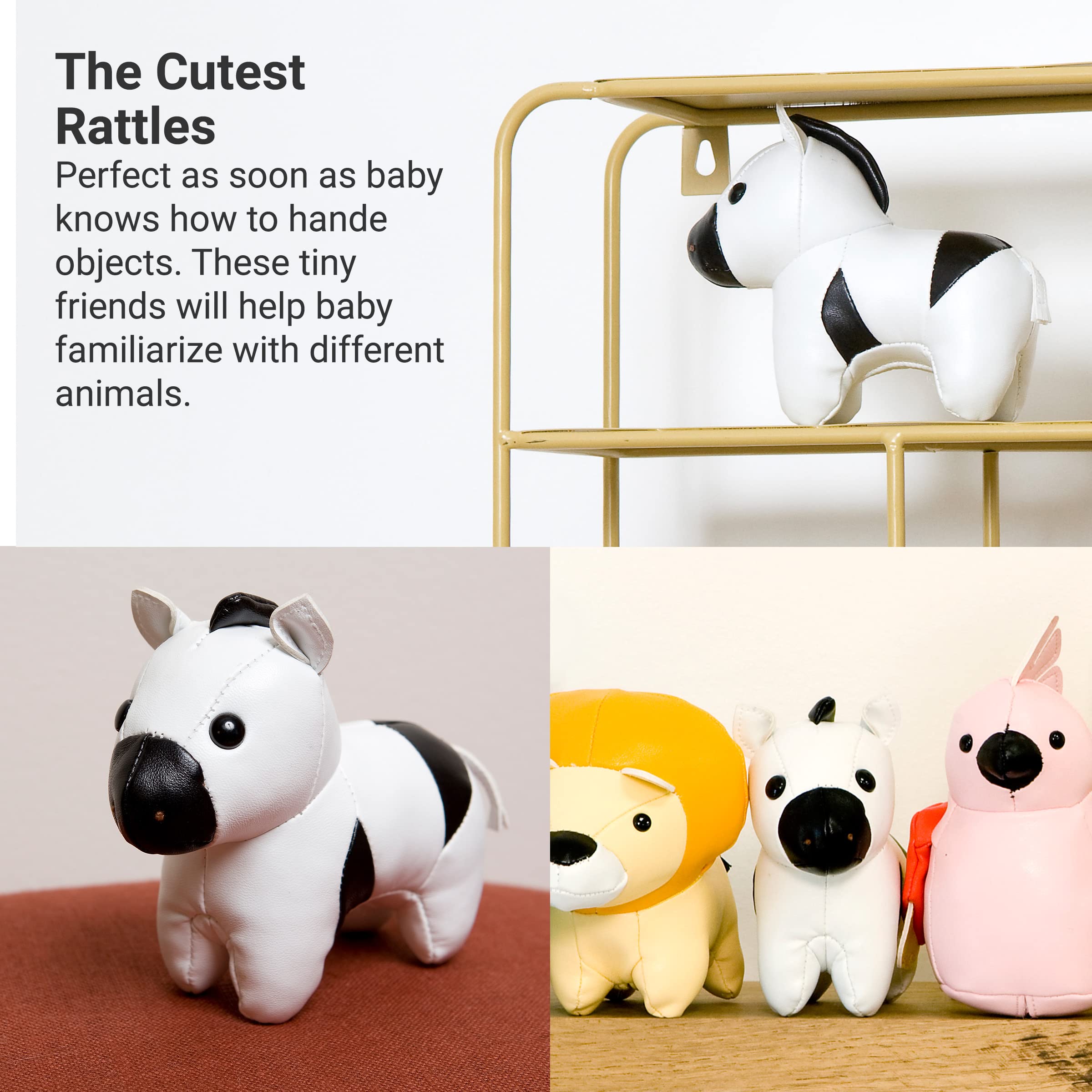 Little Big Friends Tiny Friends Rattle Toy - Soft Stuffed Animal Zebra Plush for Babies, Easy to Clean & Machine Washable - Perfect Newborn Gift & Sensory Play for Infants 0-6 Months