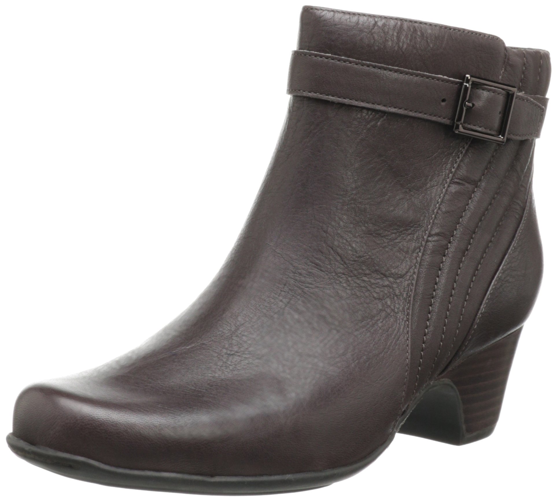 Clarks Women's Leyden Scale Bootie - Comfortable Ankle Boots for Women, Stylish Leather Booties with Low Heel, Perfect for Office, Casual Outfits & Fall Fashion