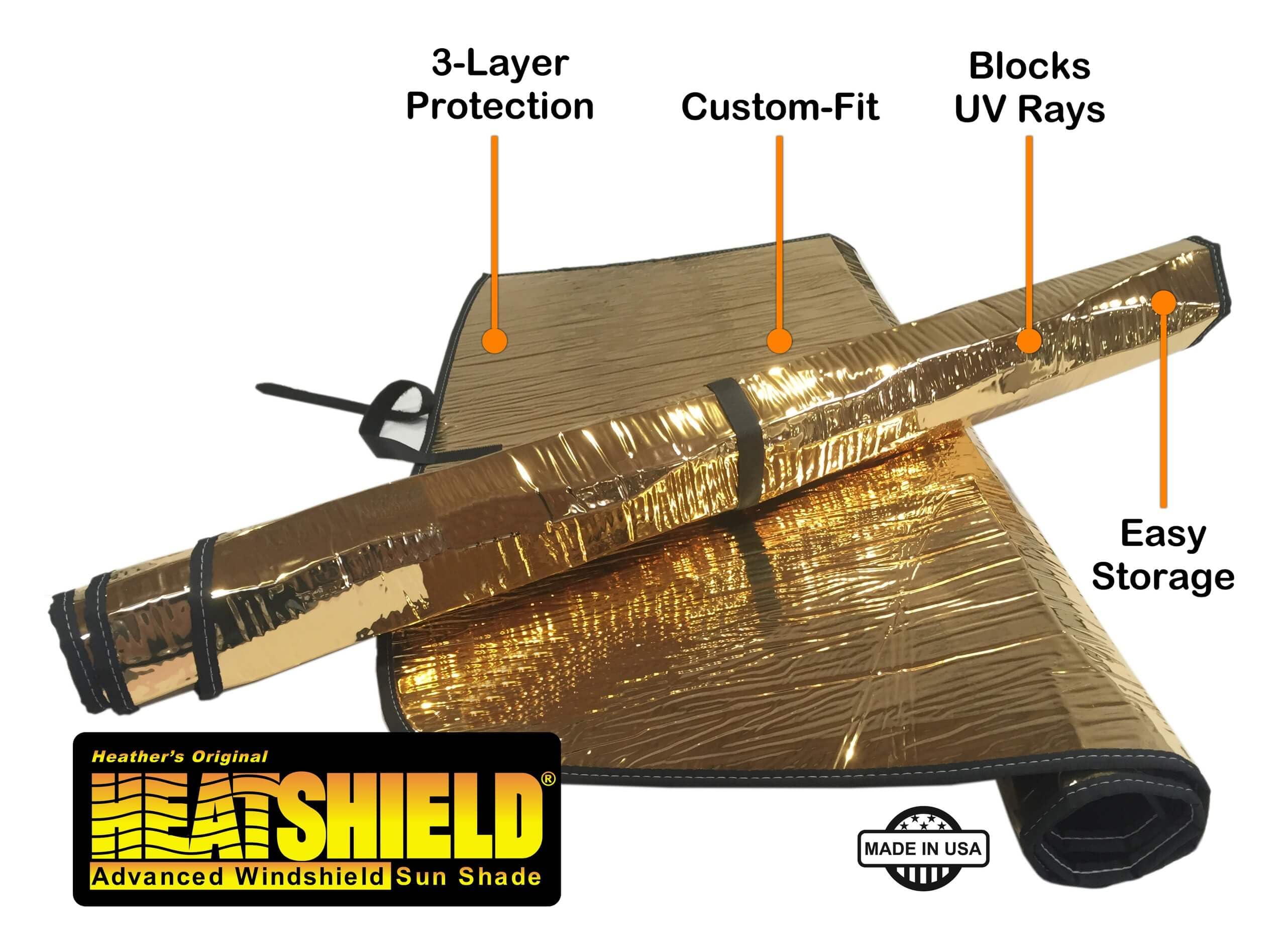 Custom-Fit HeatShield Windshield Sun Shade for Ram Promaster City Van (Passenger) 2015-2022 - Gold Series | Blocks UV Rays & Keeps Car Cool | Perfect for Road Trips, Parking & Summer Protection