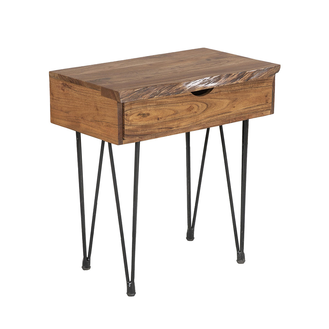 Modern Napoli Side Table - Stylish End Table for Living Room, Bedroom & Office - Compact Nightstand with Storage Shelf - Perfect for Small Spaces & Home Decor