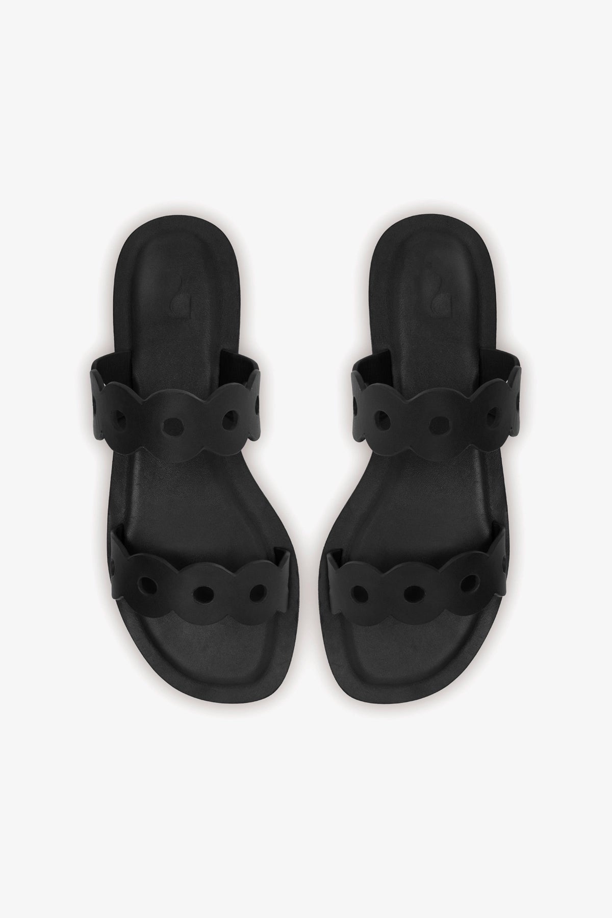 Florence Black Leather Flat Mules for Women - Comfortable Slip-On Loafers for Casual Outfits, Office Wear & Everyday Use