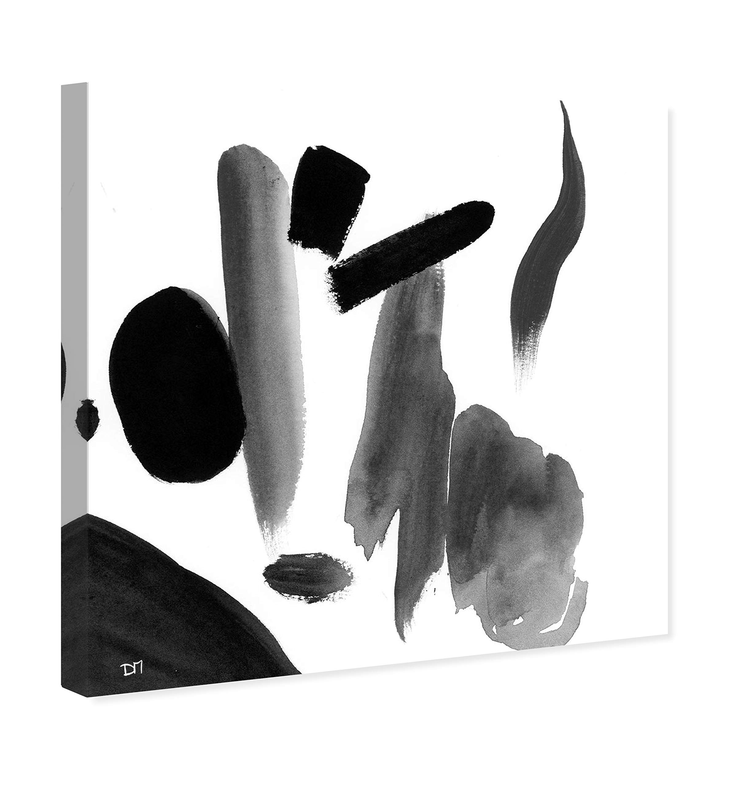 Abstract Wall Art Canvas Prints 'Soft Brushes' by Oliver Gal Artist Co. - 24x24 Inches Modern Home Decor in White & Black - Perfect for Living Room, Bedroom & Office Wall Decor