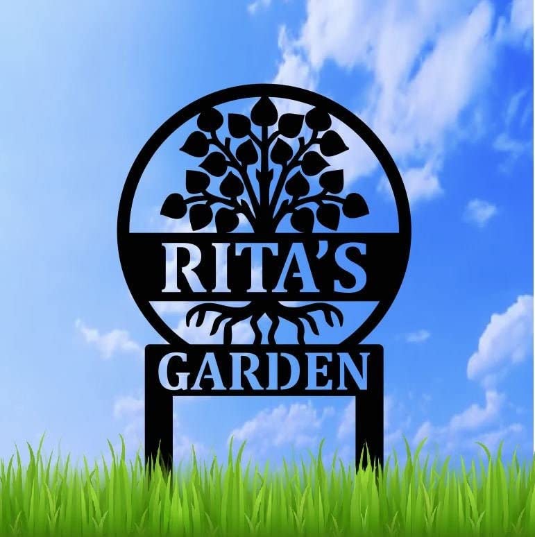 Custom Personalized Garden Stake Metal Sign - Unique Name & Design for Outdoor Decor - Perfect for Home Gardens, Lawns, and Backyard Landscaping
