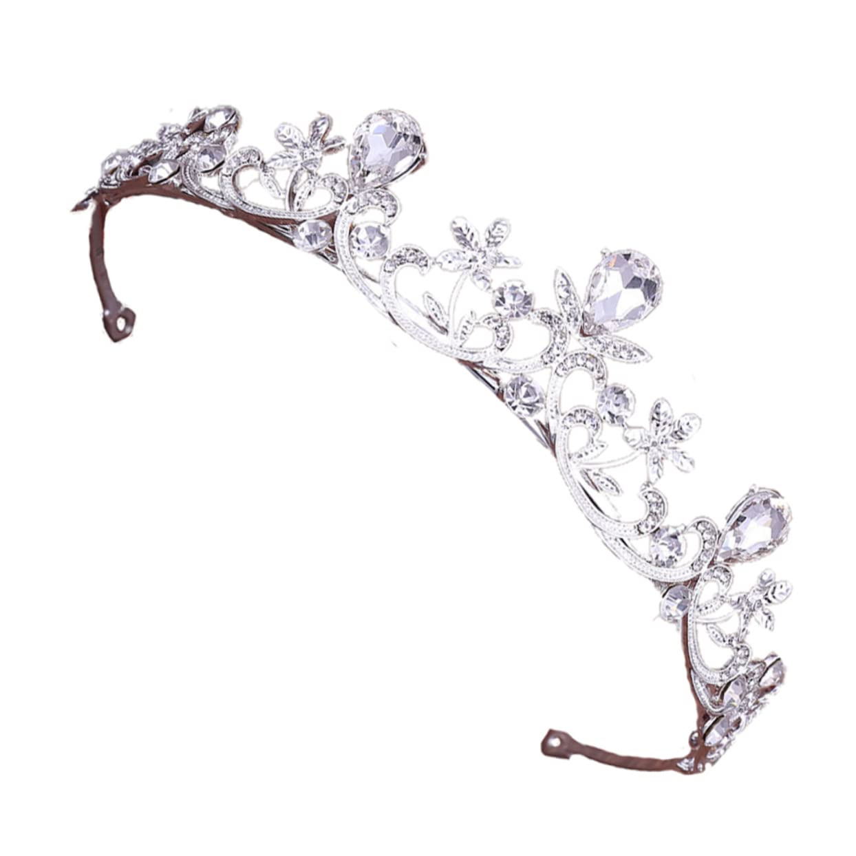 Sparkling Rhinestone Crown Set - 3PCS Wedding Bridal Tiara, Princess Headband for Birthday, Prom & Special Events - Crystal Queen Tiara, Hair Accessories for Kids, Brides & Women (White) - Perfect for Weddings, Parties, Pageants & Photo Shoots