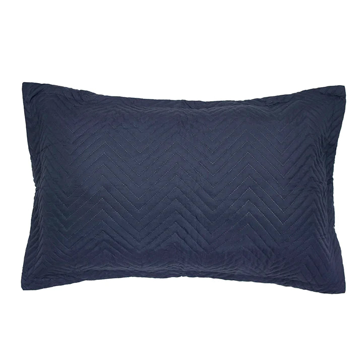 Bambury Herringbone Navy Coverlet Set - Luxury Bedding for Master Bedroom & Guest Room Decor