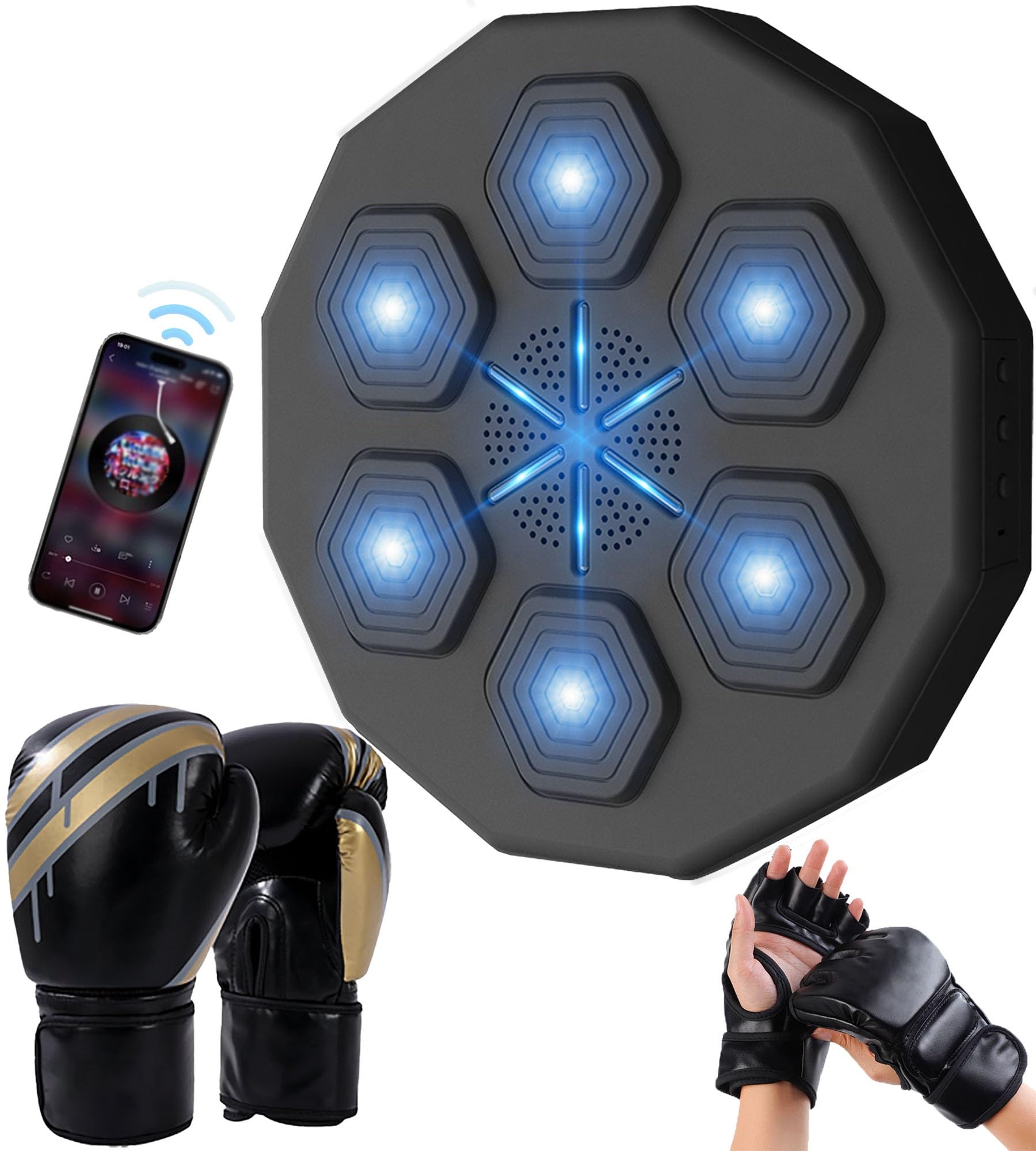 2023 Bluetooth Smart Music Boxing Machine - Wall Mounted Home Workout Equipment with 2 Pairs Boxing Gloves | Perfect for Amateur Training, Fitness Enthusiasts & Home Gym Setup