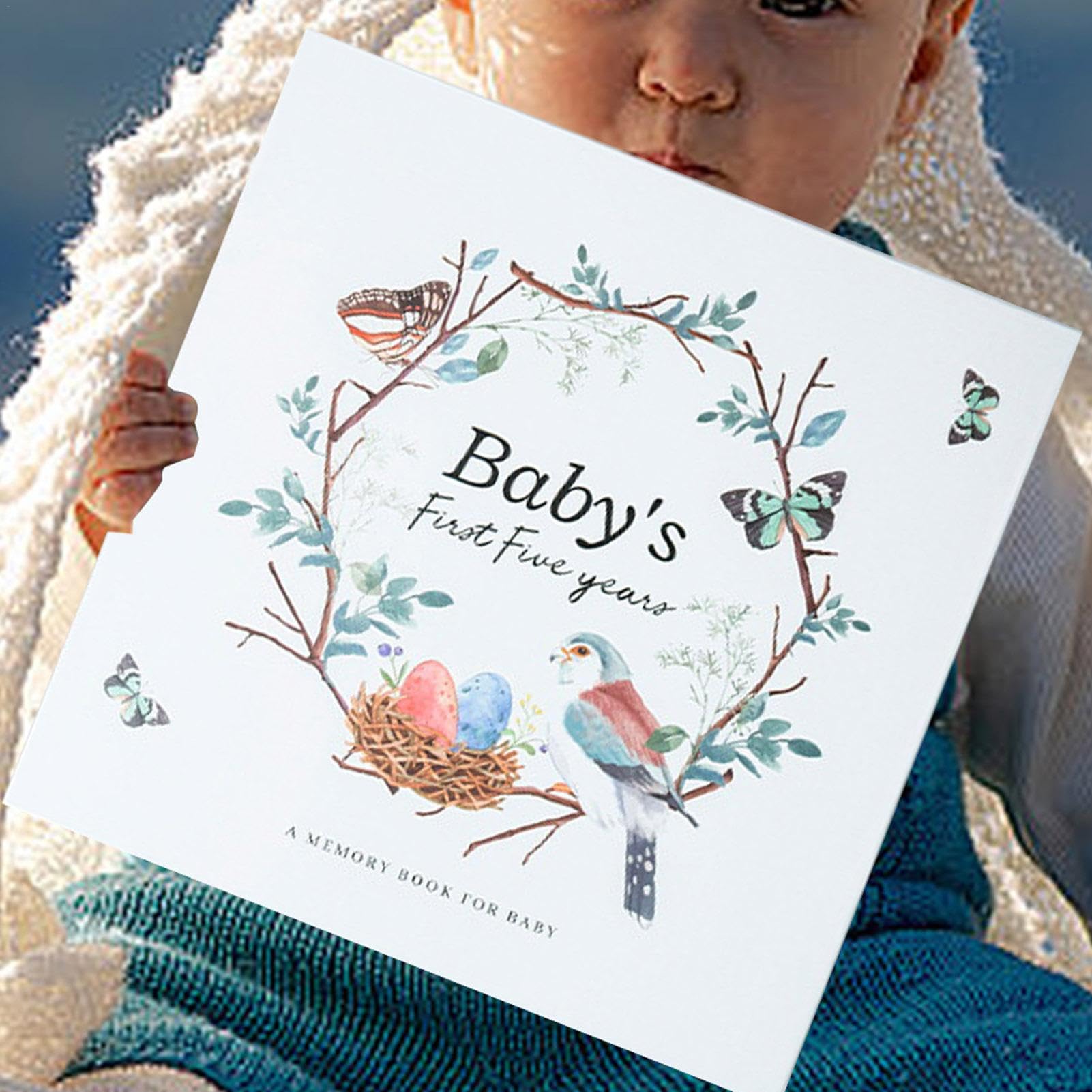 Baby Memory Book - Gender Neutral Keepsake Scrapbook for First 5 Years | Newborn Milestone Journal & Photo Album | Perfect Baby Shower Gift for New Parents | Capture Precious Moments from Birth to Toddler