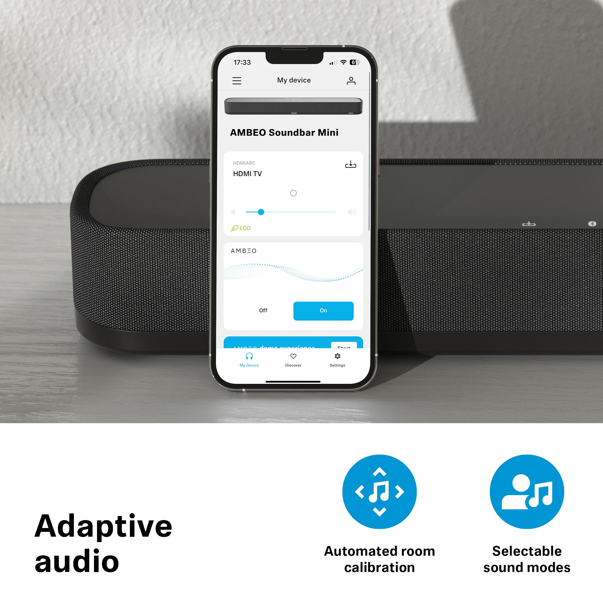 Sennheiser Ambeo Soundbar Mini - Premium Compact Soundbar with 3D Immersive Audio for Home Theater & Gaming | Perfect for Small Spaces & Apartment Living