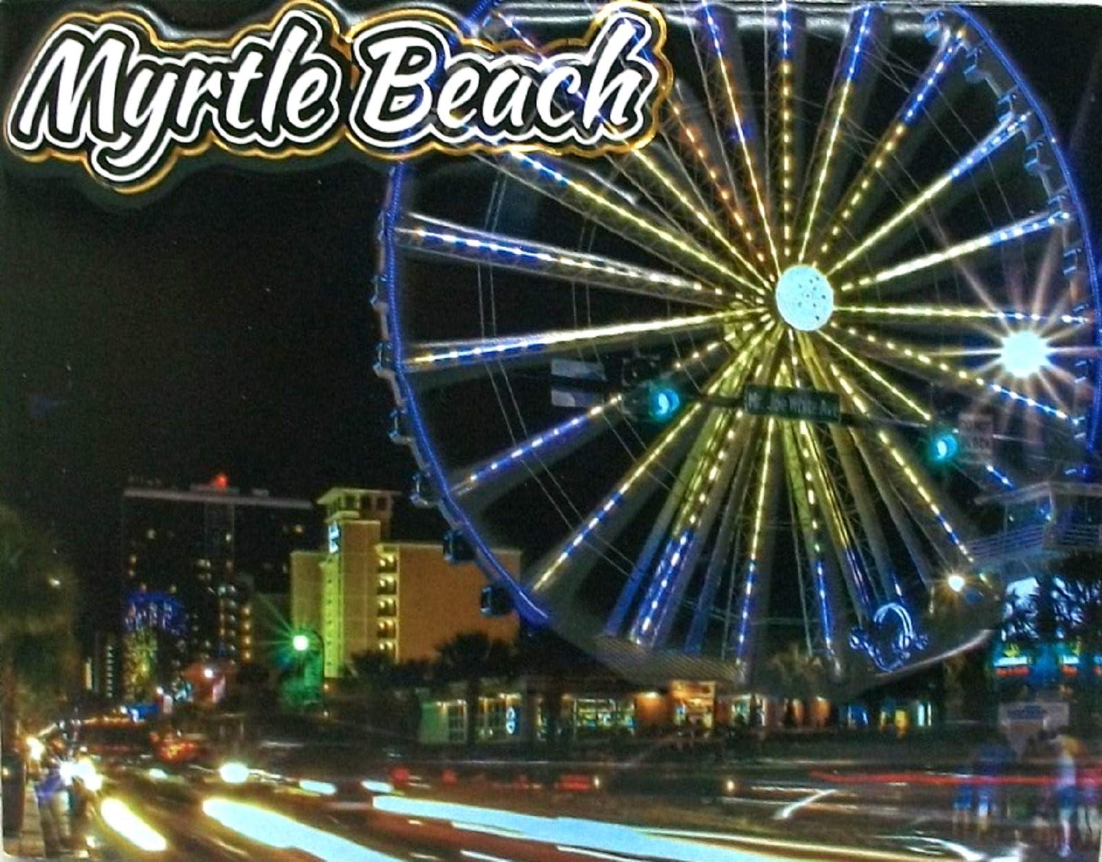 Myrtle Beach Skywheel Night View Souvenir Fridge Magnet - Perfect for Travel Memories, Office Decor & Gift Ideas