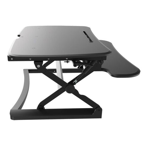 Ergonomic ARISE DESKALATOR Standing Desk Converter with Free Anti-Fatigue Mat - Adjustable Height Riser for Home & Office Workspace - Perfect for Computer, Laptop & Monitor Setup