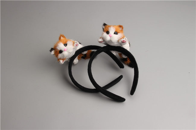 Cute Cat Ear Headband for Women & Girls - Soft Plush Flannel Kitten Hair Accessories for Halloween, Christmas & Cosplay Parties - Perfect for Costumes, Dress Up & Photo Props