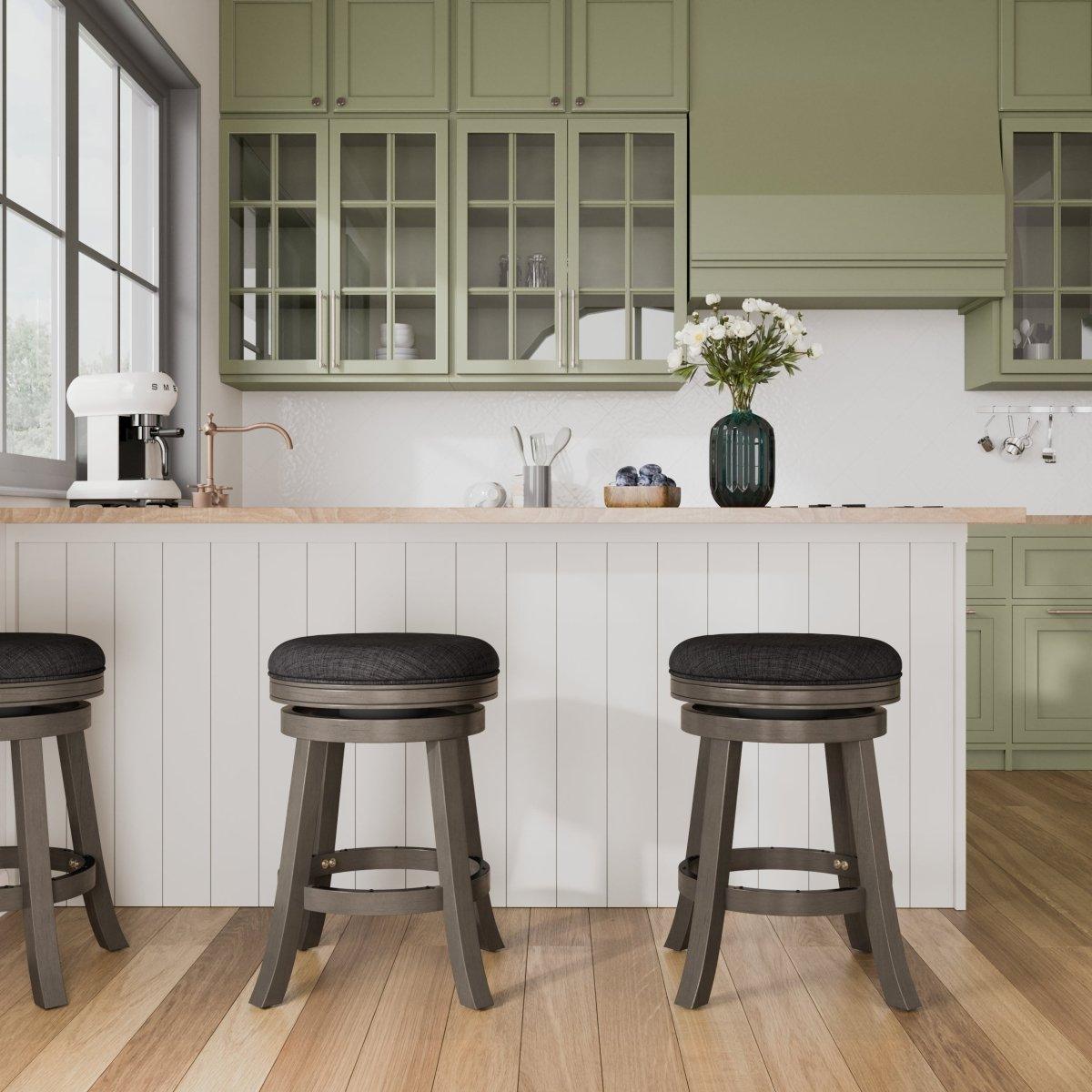 Premium Backless Fabric Swivel Stool - 24