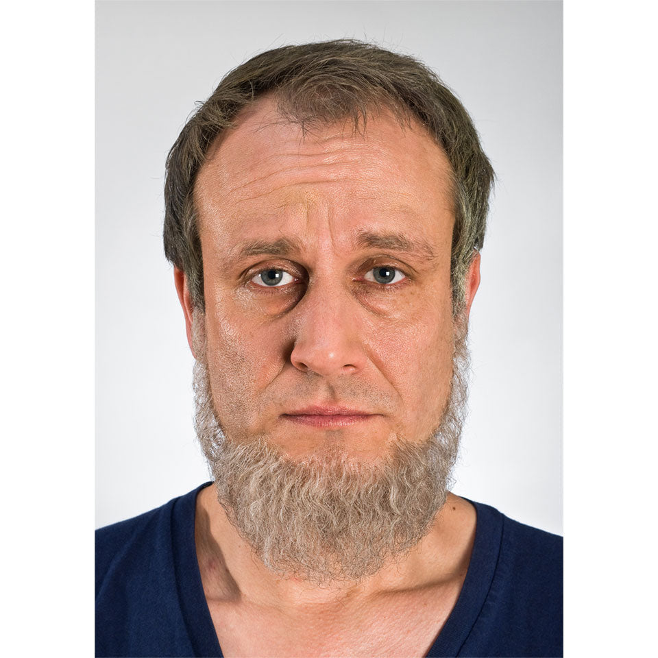Kryolan Real Hair Full Chin Beard (09236) - 4 Natural Colors for Cosplay, Theater & Halloween Costumes