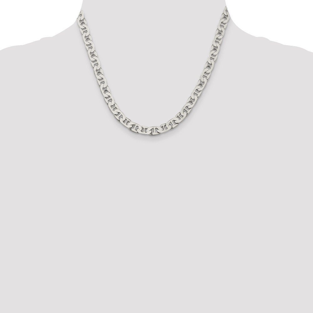 925 Sterling Silver 6.5mm Anchor Chain Necklace for Women - Classic Mariner Link Jewelry for Everyday Wear, Gifts & Special Occasions