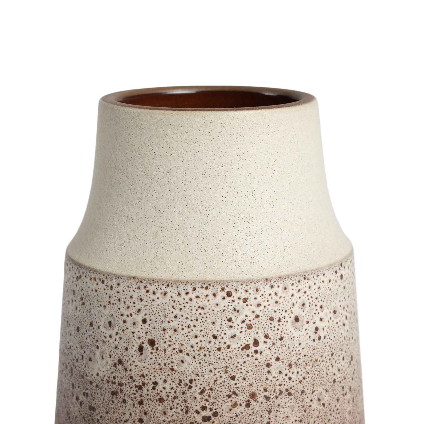 Vanilla Bean & Matte Brown Fade Ceramic Neck Vase - Perfect for Home Decor, Wedding Centerpieces, and Floral Arrangements